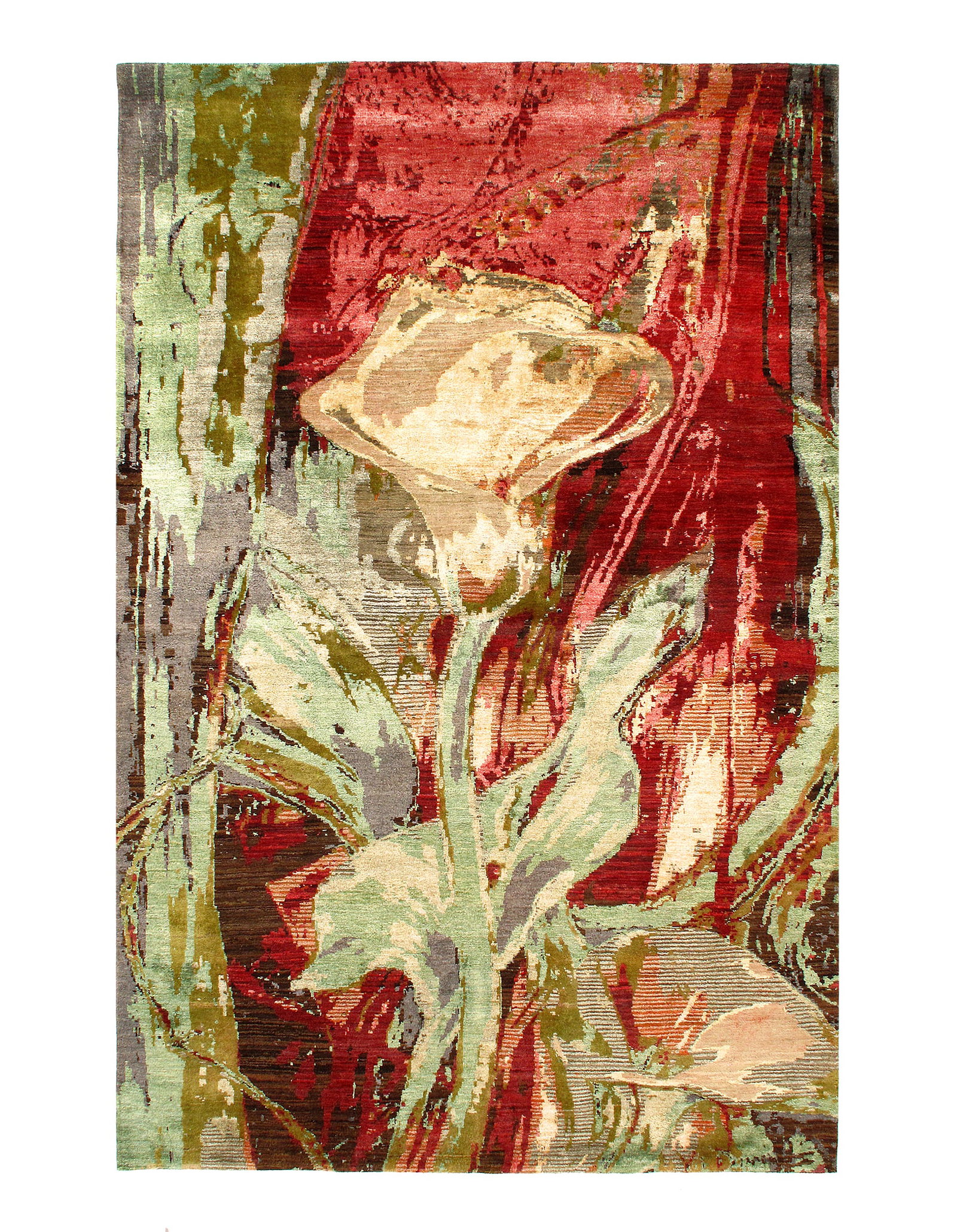 Multi Color Fine Hand Knotted Modern rug 6' X 9': Multi Color Fine Hand Knotted Modern rug 6' X 9' - New, Modern, Hand-Knotted, Wool & Silk, 300 -D11028- 862.This item is part of our fine auction collection which includes many fine home accessories i