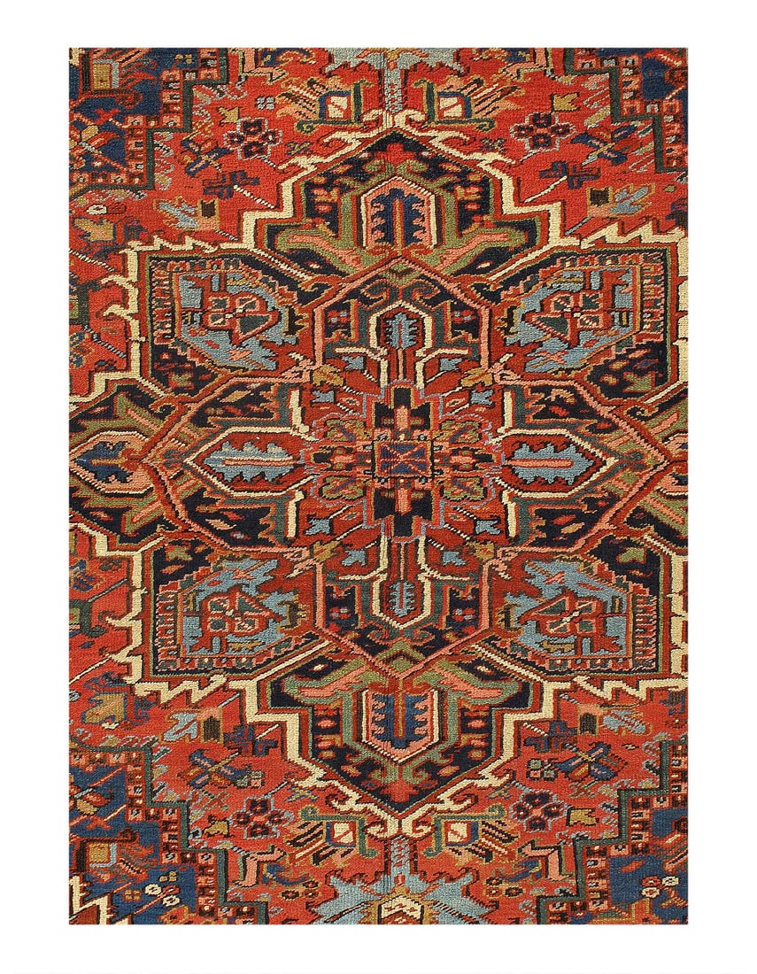 Antique Persian Heriz Serapi Rug 7'9"X 10'7" - 2