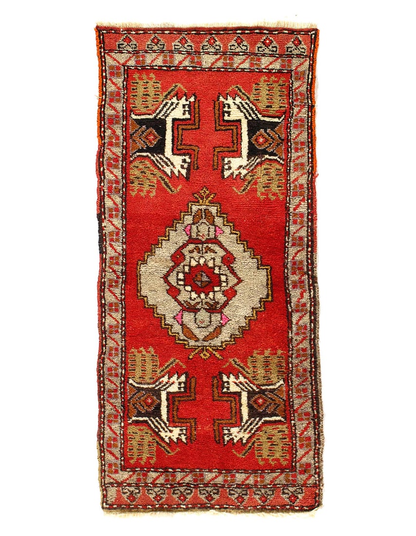 Antique Turkish Oushak Rug 1'8"X 3'8" (1 of 3)
