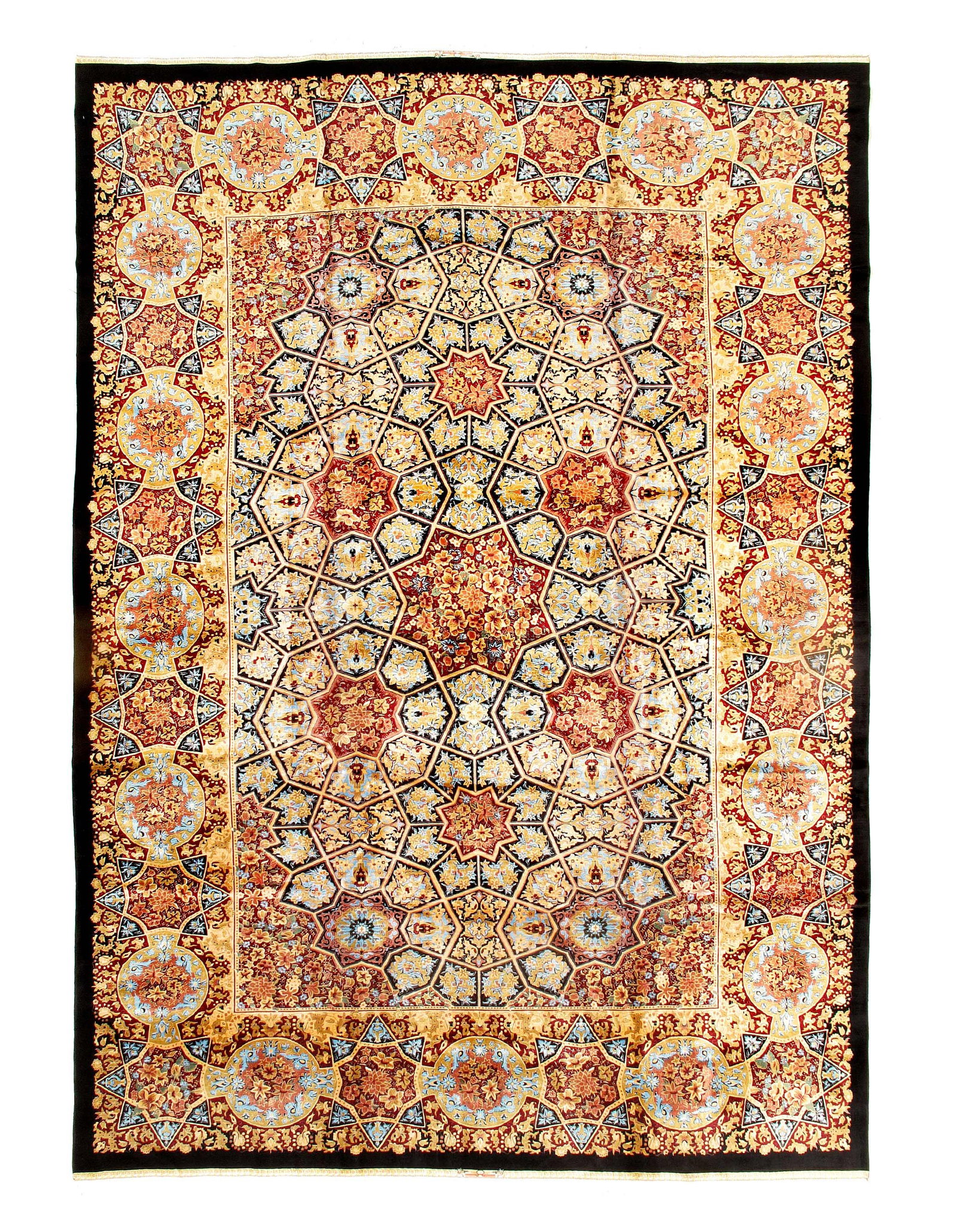Persian Qum Design Rug 8'1"X 11'5": Persian Qum Design Rug 8'1"X 11'5" - NEW, Qum, Brad loom, Viscose, 300 -D15622- 862.This item is part of our fine auction collection which includes many fine home accessories including antique rugs, v