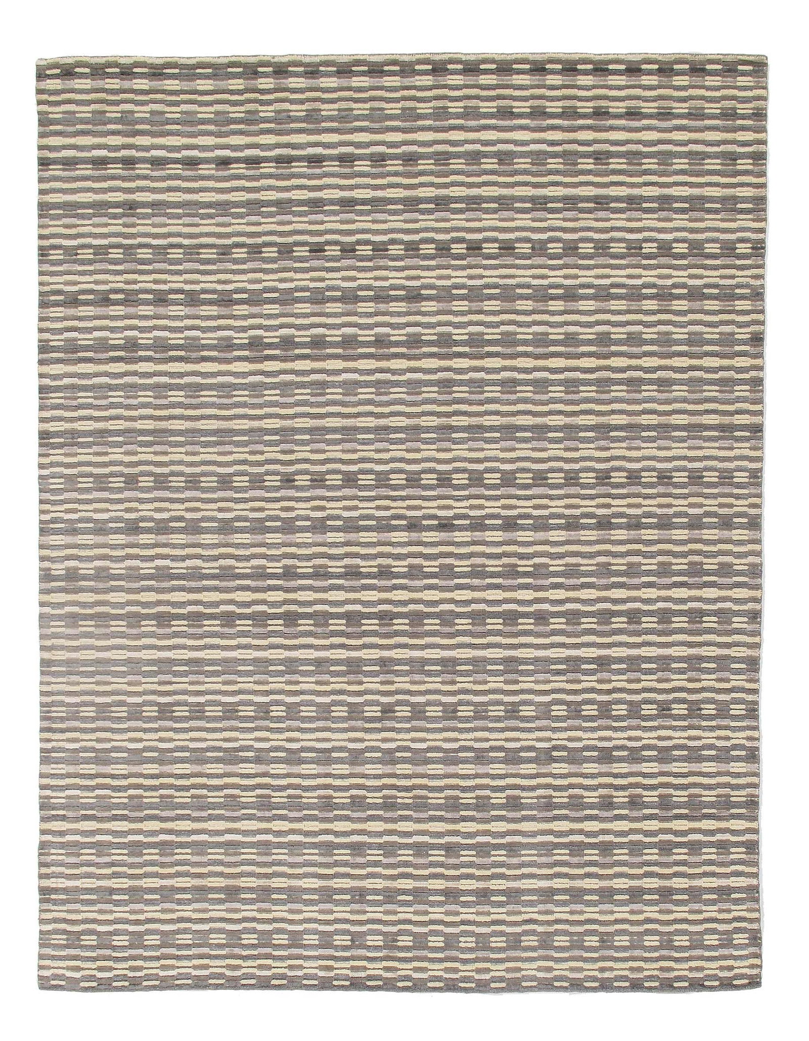 Modern Earth-tone Hand-made Bamboo Silk Indo Rug 4'x6': Modern Earth-tone Hand-made Bamboo Silk Indo Rug 4'x6' - New, Modern, Hand-Knotted, V. Silk, 300 -D09339- 862.This item is part of our fine auction collection which includes many fine home accessories