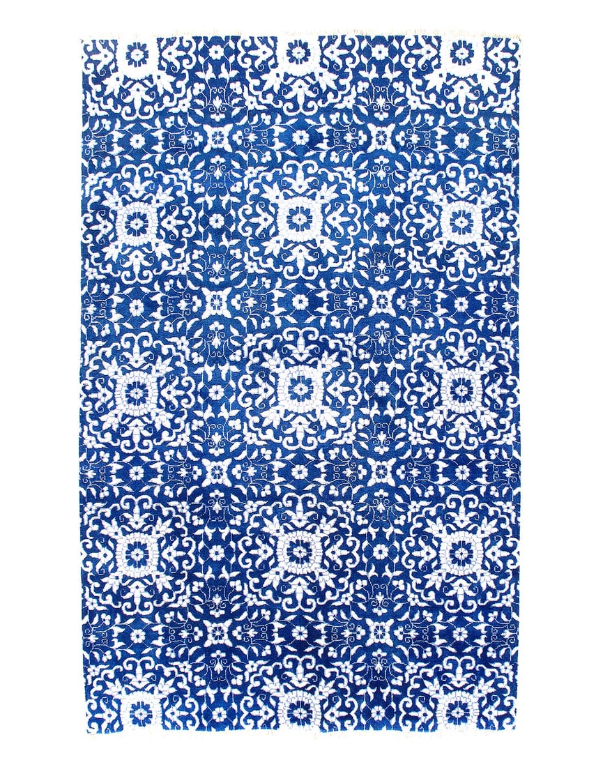 Fine Hand Knotted silk & wool Modern rug 5'11'' X 9'2'': Fine Hand Knotted silk & wool Modern rug 5'11'' X 9'2'' - New, Modern, Hand-Knotted, Wool & Silk, 300 -D08257- 862.This item is part of our fine auction collection which includes many fine home access