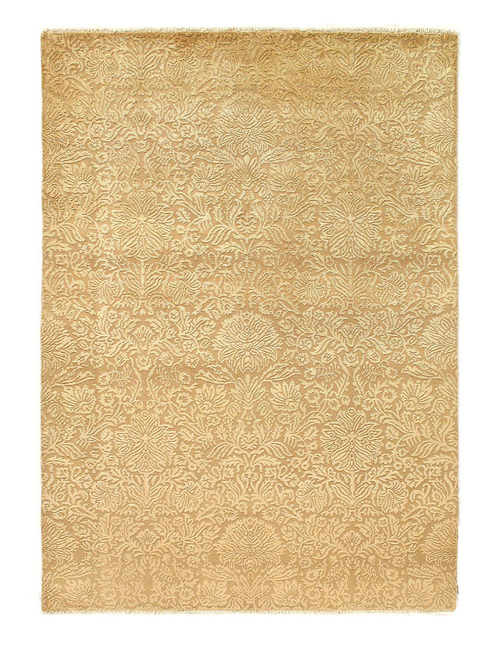 Ivory Fine Hand Knotted silk & wool Modern rug 5'9'' X 7'11'': Ivory Fine Hand Knotted silk & wool Modern rug 5'9'' X 7'11'' - New, Modern, Hand-Knotted, Wool & Silk, 300 -D04495- 862.This item is part of our fine auction collection which includes many fine home