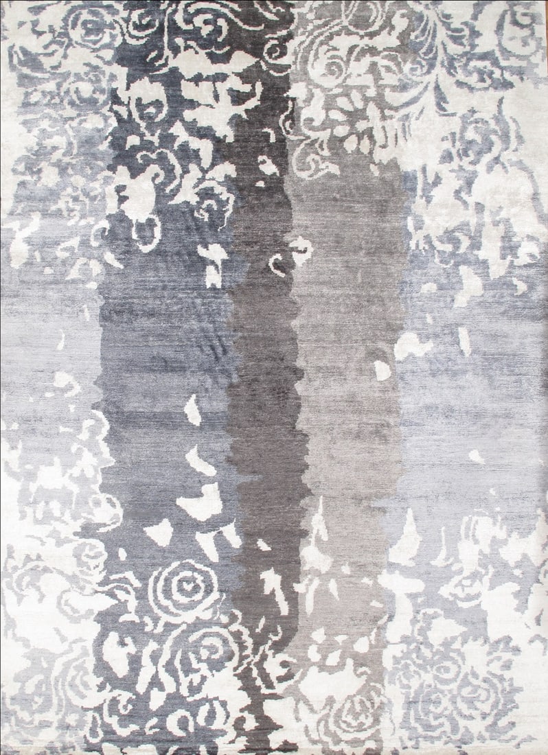 Bamboo Silk Modern Rug - 10' X 14': Bamboo Silk Modern Rug - 10' X 14' - New, Modern, Hand-Knotted, Wool, 300 -D05747- 862.This item is part of our fine auction collection which includes many fine home accessories including antique