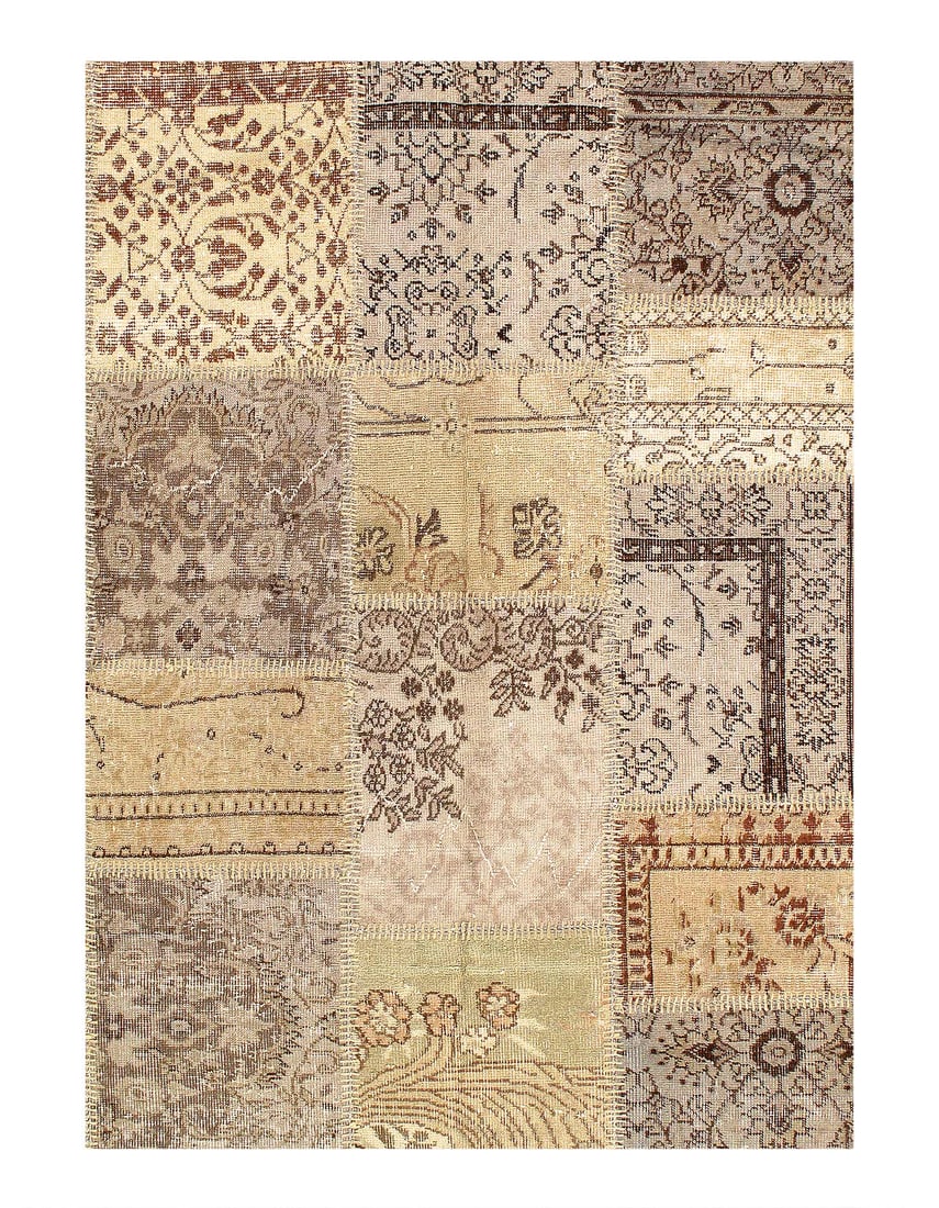 Beige vintage patchwork 9' X 12' - 2