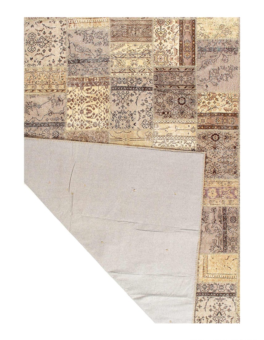 Beige vintage patchwork 9' X 12' - 3