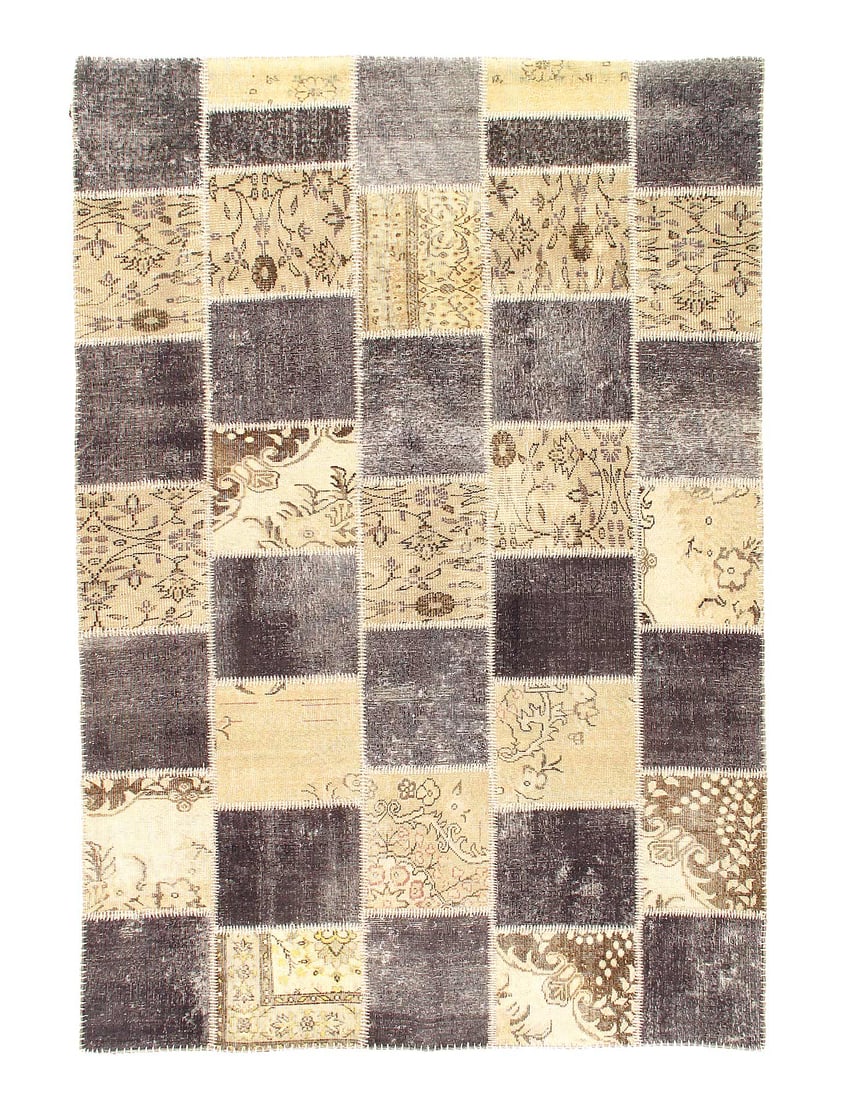 Gray Turkish Patchwork 6' X 8': Gray Turkish Patchwork 6' X 8' - New, Modern, Hand-Knotted, Lamb's Wool, 300 -D08019- 862.This item is part of our fine auction collection which includes many fine home accessories including antique