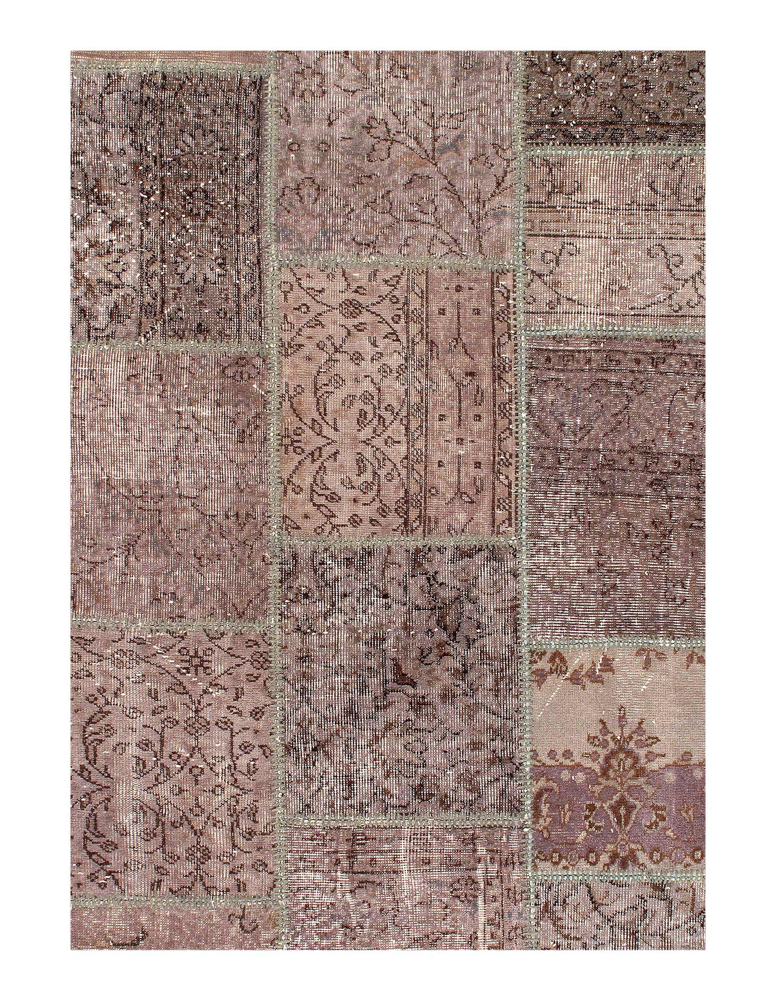 Gray color Turkish Patchwork 8' x 10' - 2
