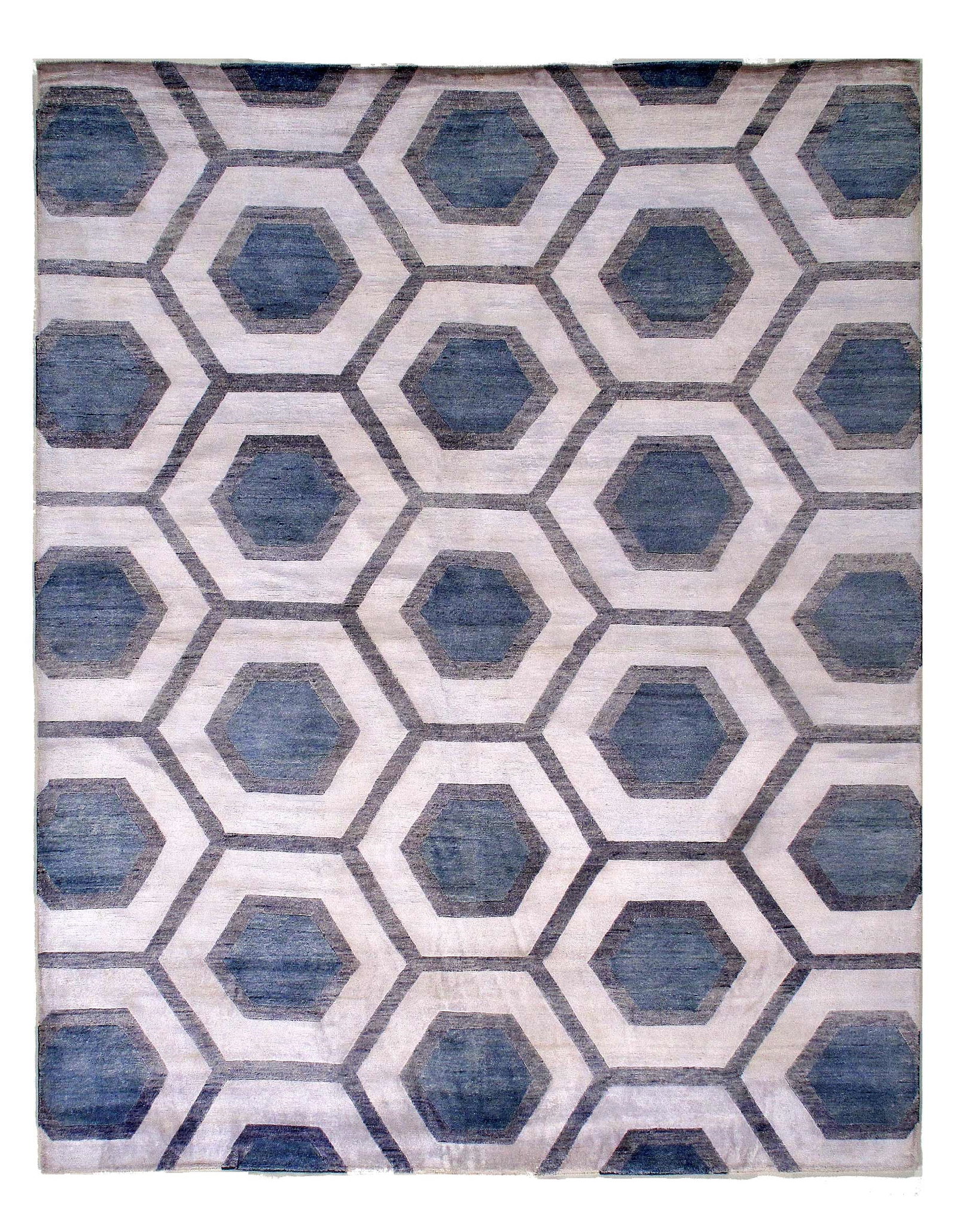 L Blue Modern Pure Bamboo Silk 8' X 10': L Blue Modern Pure Bamboo Silk 8' X 10' - New, Modern, Hand-Knotted, Bamboo Silk, 300 -D08838- 862.This item is part of our fine auction collection which includes many fine home accessories including
