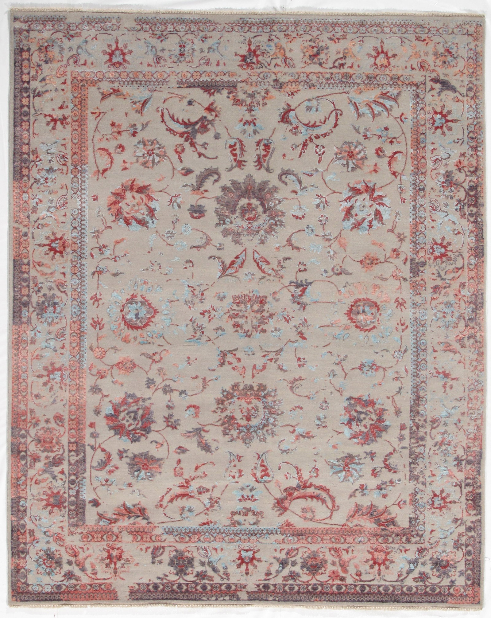 Multi color Hand knotted Modern rug 8' X 10': Multi color Hand knotted Modern rug 8' X 10' - New, Modern, Hand-Knotted, Wool & Silk, 300 -D09996- 862.This item is part of our fine auction collection which includes many fine home accessories