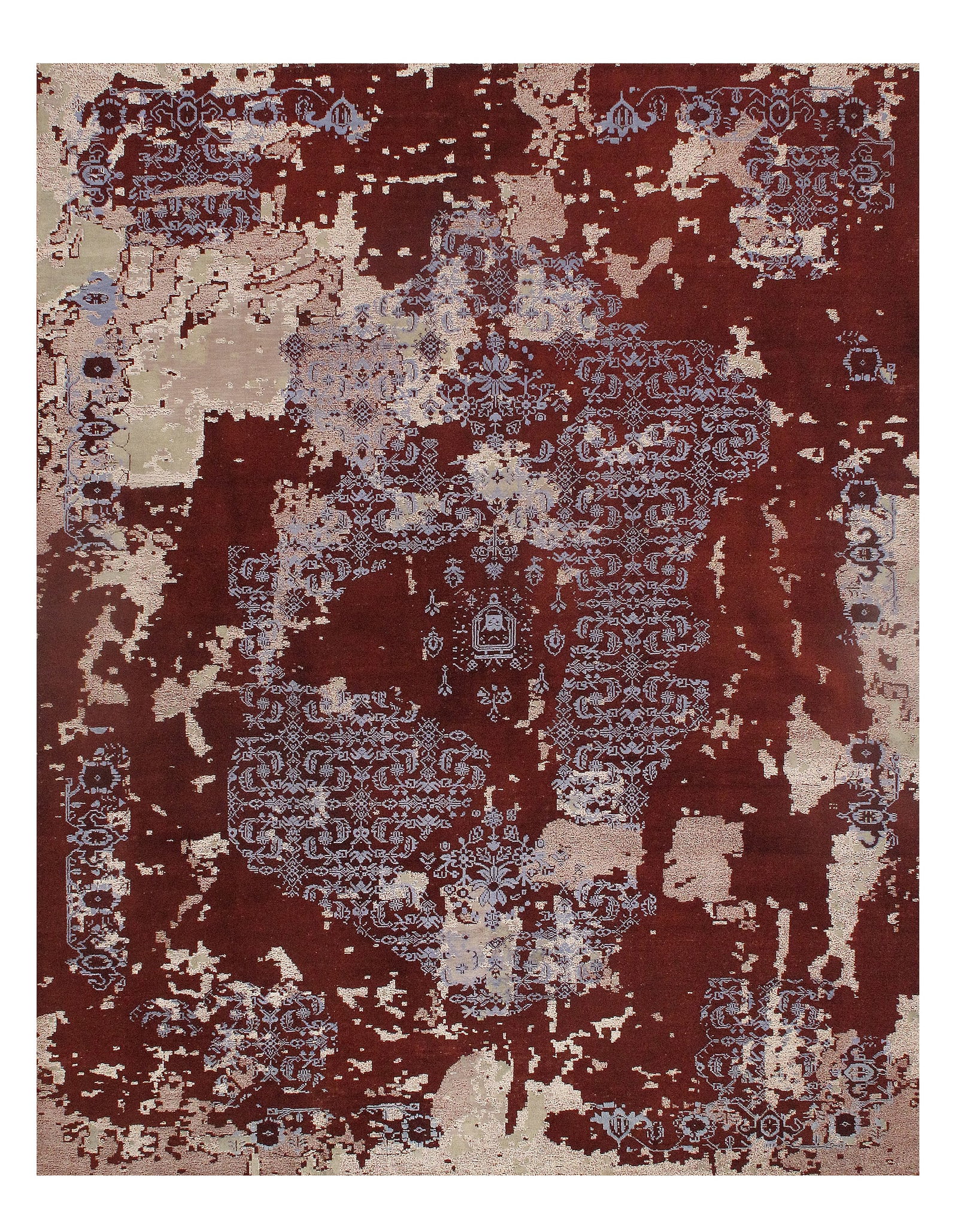 Red Modern Rug silk & wool 8'x10' (1 of 5)