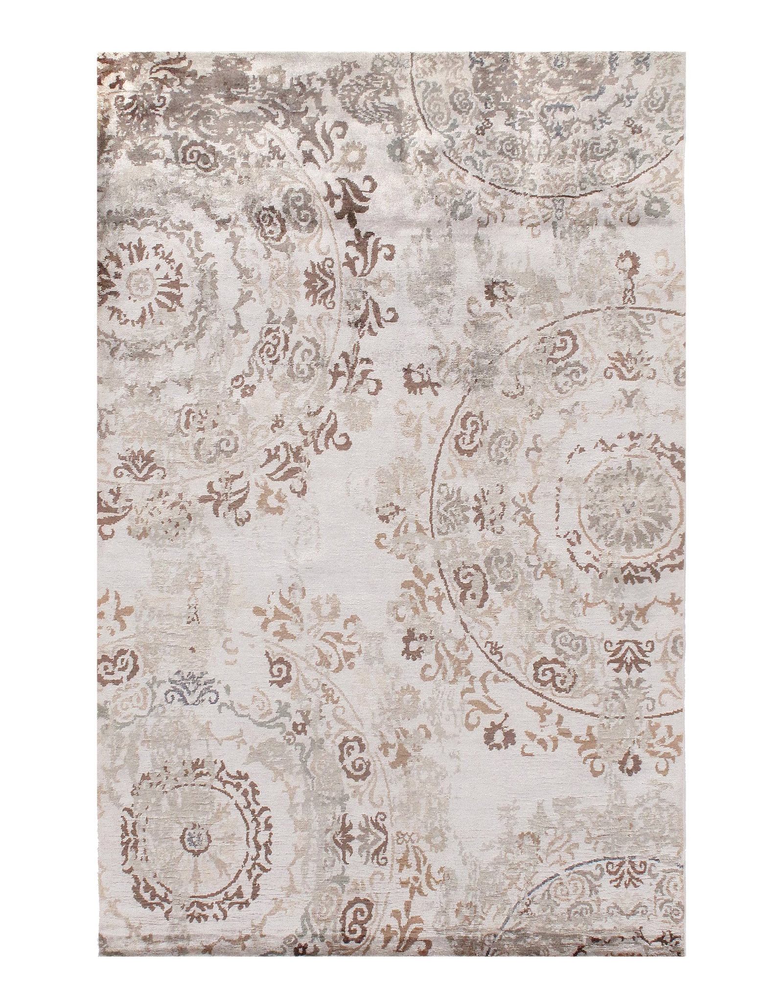 Beige Modern Bamboo silk Rug 6'x9' (1 of 4)