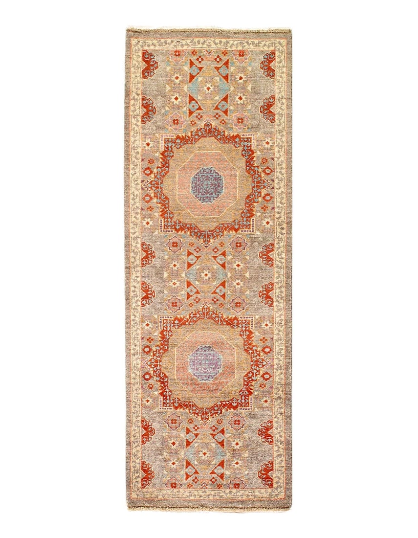Super Mamluk lamb's Wool Runner 2'1"X 5'11": Super Mamluk lamb's Wool Runner 2'1"X 5'11" - New, Mamluk, Hand-Knotted, Lamb's Wool, 300 -D14112- 862.This item is part of our fine auction collection which includes many fine home accessories includ