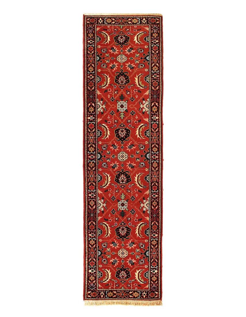 Red color Fine Hand knotted Mahal design runner 2'7'' X 9'9'' (1 of 3)