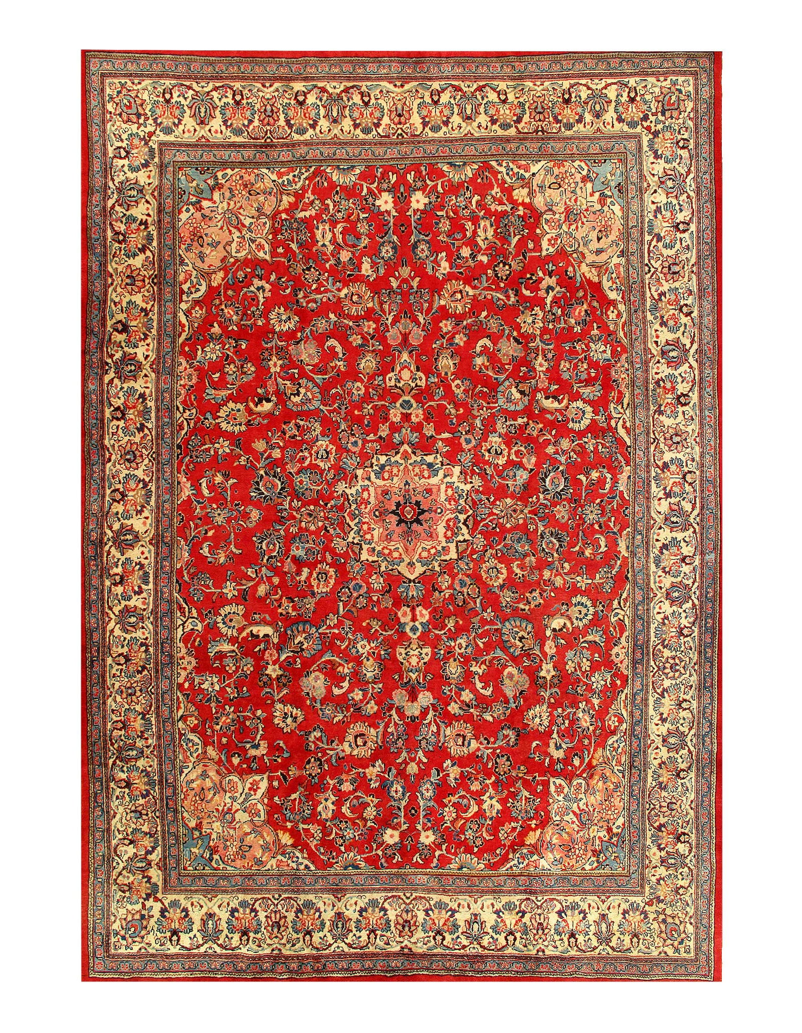 Red Persian Hand Knotted fine Mahal 10'1'' X 13'9'' (1 of 3)
