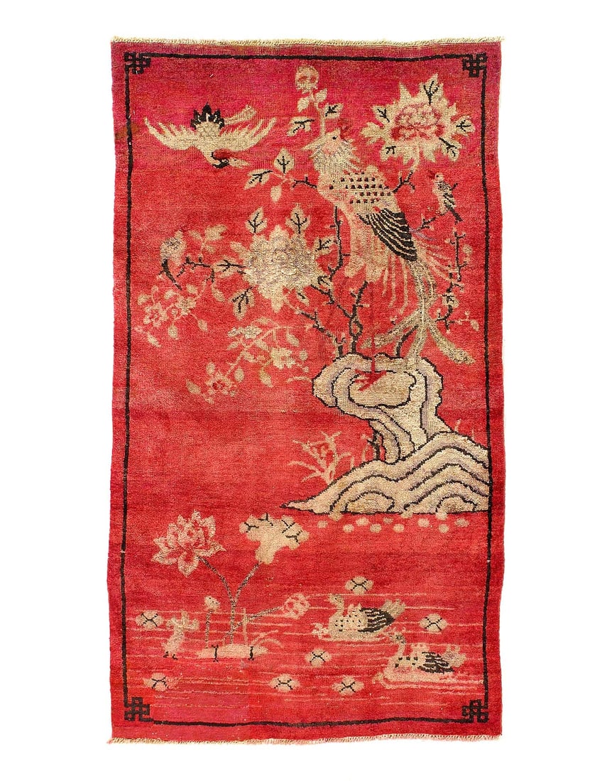 Fine Hand knotted Vintage Khotan rug 2'7'' X 4'7'': Fine Hand knotted Vintage Khotan rug 2'7'' X 4'7'' - Circa 1940, Khotan, Hand-Knotted, Wool & Silk, 300 -D12154- 862.This item is part of our fine auction collection which includes many fine home acce