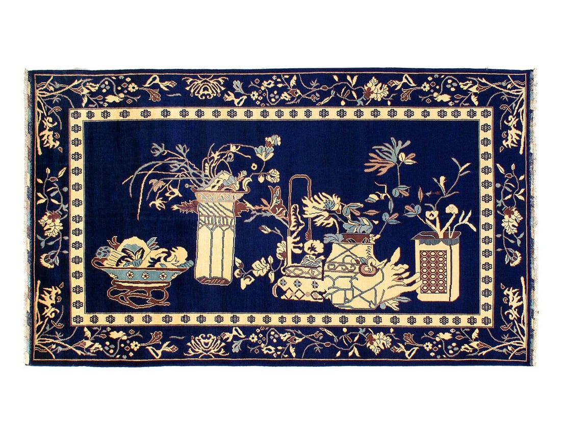 Fine Hand knotted Khotan design 5'9" X 9'8": Fine Hand knotted Khotan design 5'9" X 9'8" - NEW, Khotan, Hand-Knotted, Lamb's Wool, 300 -D14161- 862.This item is part of our fine auction collection which includes many fine home accessories includ
