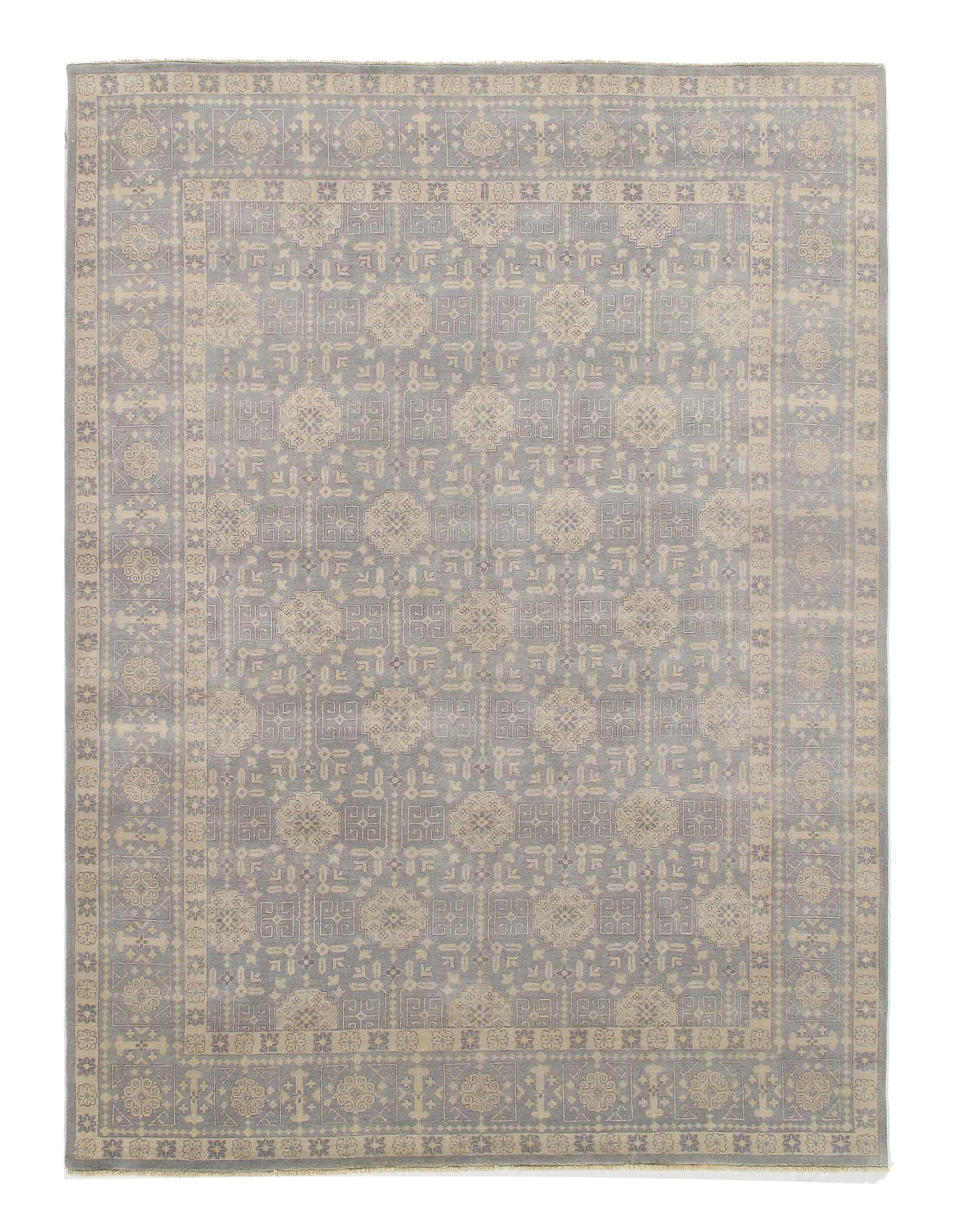 Gray Khotan Rug 9' X 12': Gray Khotan Rug 9' X 12' - New, Khotan, Hand-Knotted, Lamb's Wool, 300 -D09182- 862.This item is part of our fine auction collection which includes many fine home accessories including antique rugs, v