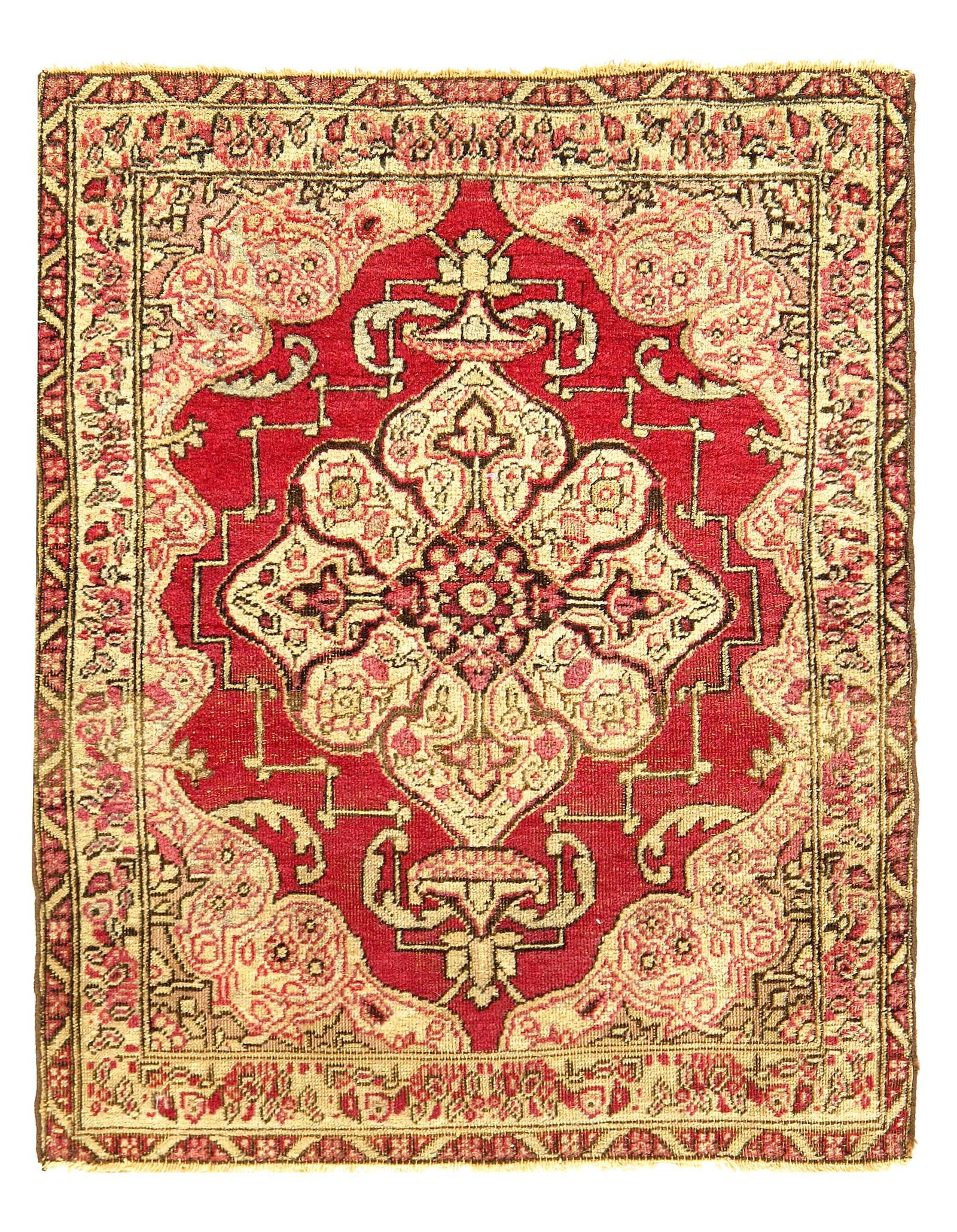 Fine Hand Knotted Persian Antique Kermanshah 1'7'' X 1'11'': Fine Hand Knotted Persian Antique Kermanshah 1'7'' X 1'11'' - Circa 1900, Kermanshah, Hand-Knotted, Lamb's Wool, 300 -D12081- 862.This item is part of our fine auction collection which includes many f