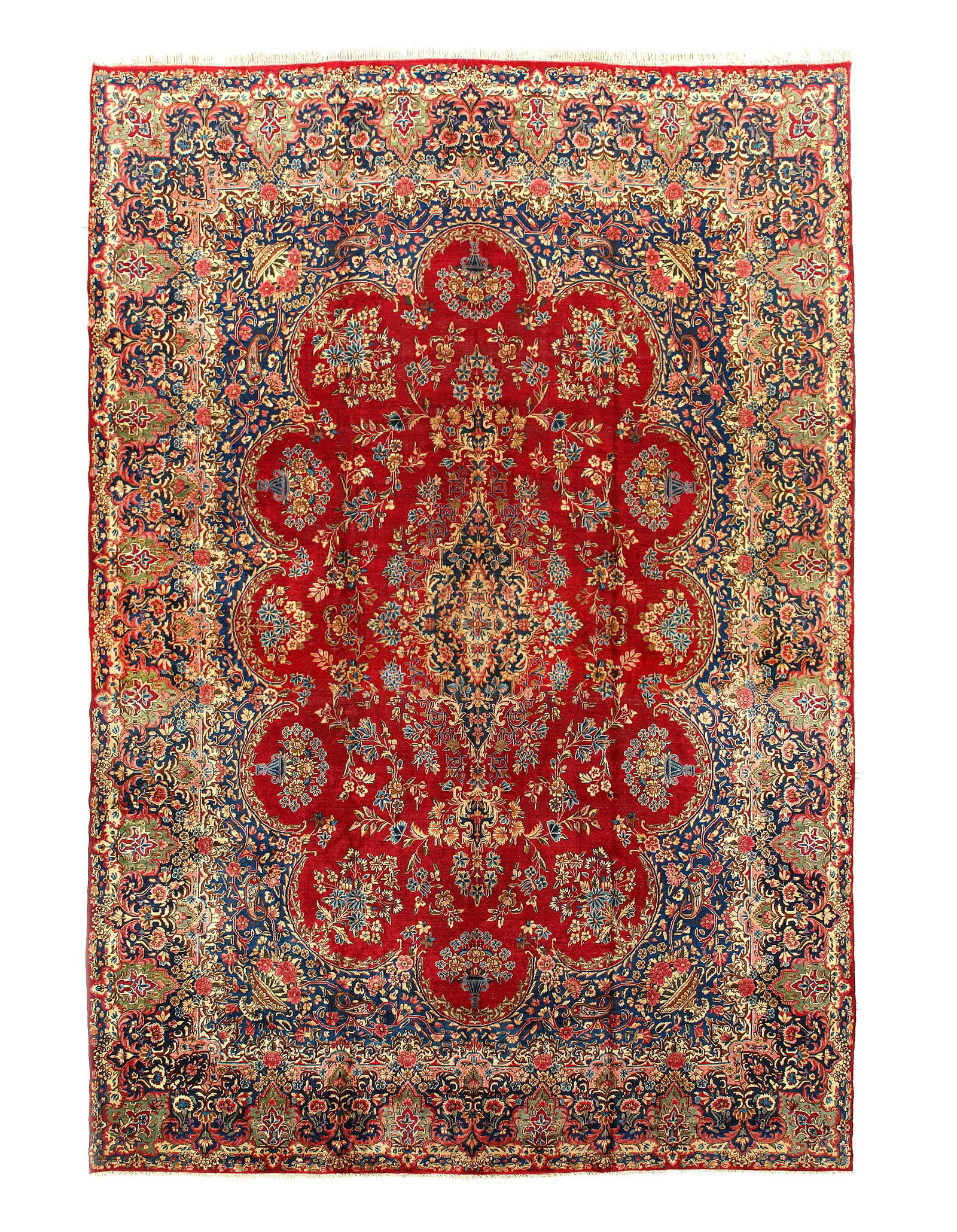 Fine Hand knotted Persian Vintage Kerman 11'3'' X 16'4'': Fine Hand knotted Persian Vintage Kerman 11'3'' X 16'4'' - 1980, kerman, Hand-Knotted, Lamb's Wool, 300 -D14538- 862.This item is part of our fine auction collection which includes many fine home acce