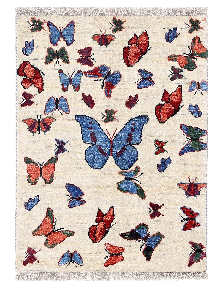 Ivory Hand Knotted Persian gabbeh Rug 2'1"X 3': Ivory Hand Knotted Persian gabbeh Rug 2'1"X 3' - NEW, Gabbeh, Hand-Knotted, Lamb's Wool, 300 -D13751- 862.This item is part of our fine auction collection which includes many fine home accessories inc