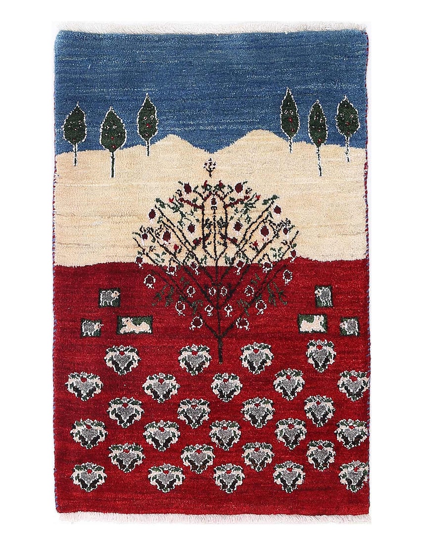 Ivory Hand Knotted Persian gabbeh Rug 2'X 3': Ivory Hand Knotted Persian gabbeh Rug 2'X 3' - NEW, Gabbeh, Hand-Knotted, Lamb's Wool, 300 -D13742- 862.This item is part of our fine auction collection which includes many fine home accessories inclu