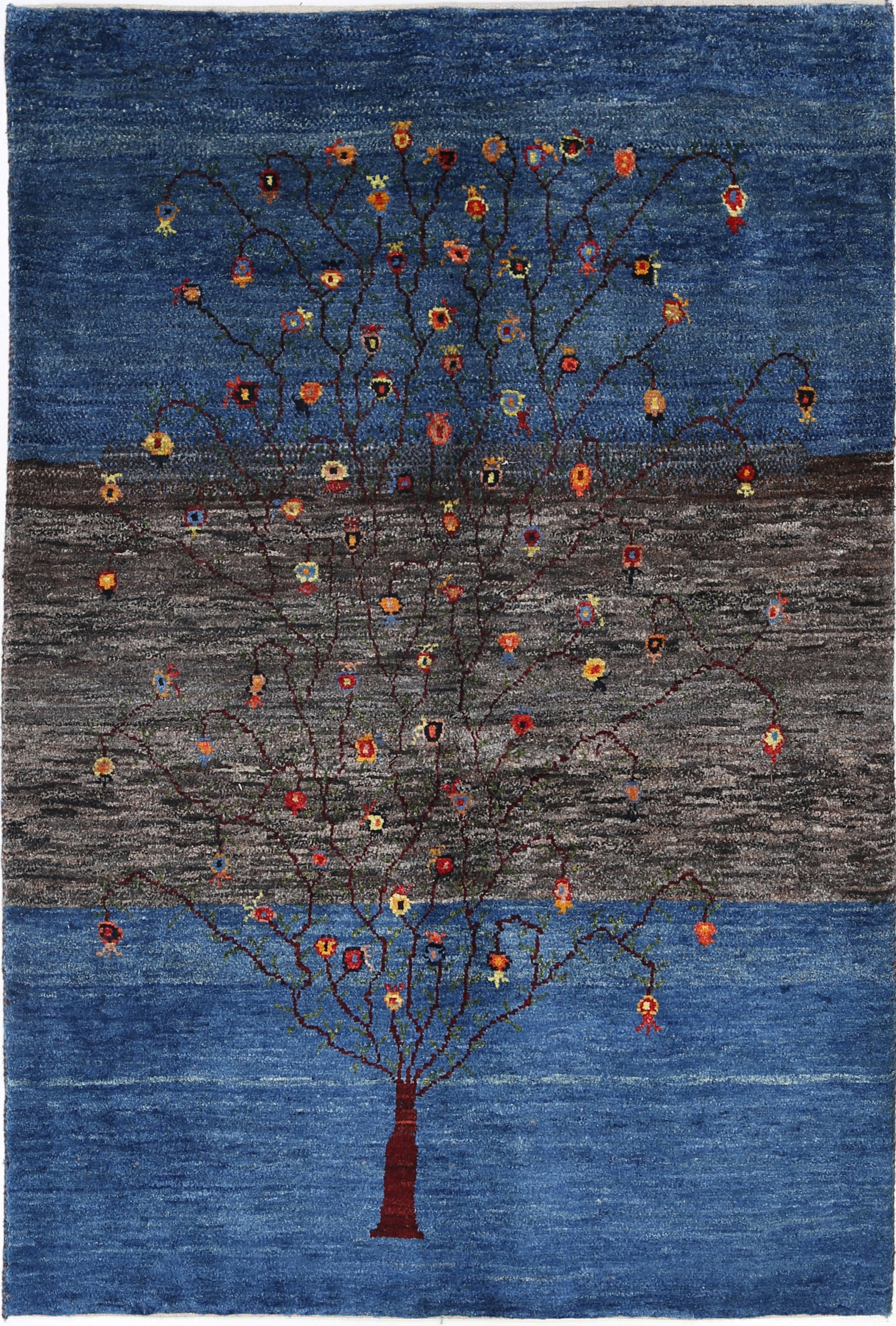 Persian hand knotted Gabbeh Loribaft 3'8"X 5'9": Persian hand knotted Gabbeh Loribaft 3'8"X 5'9" - NEW, Gabbeh, Hand-Knotted, Lamb's Wool, 300 -D13800- 862.This item is part of our fine auction collection which includes many fine home accessories in
