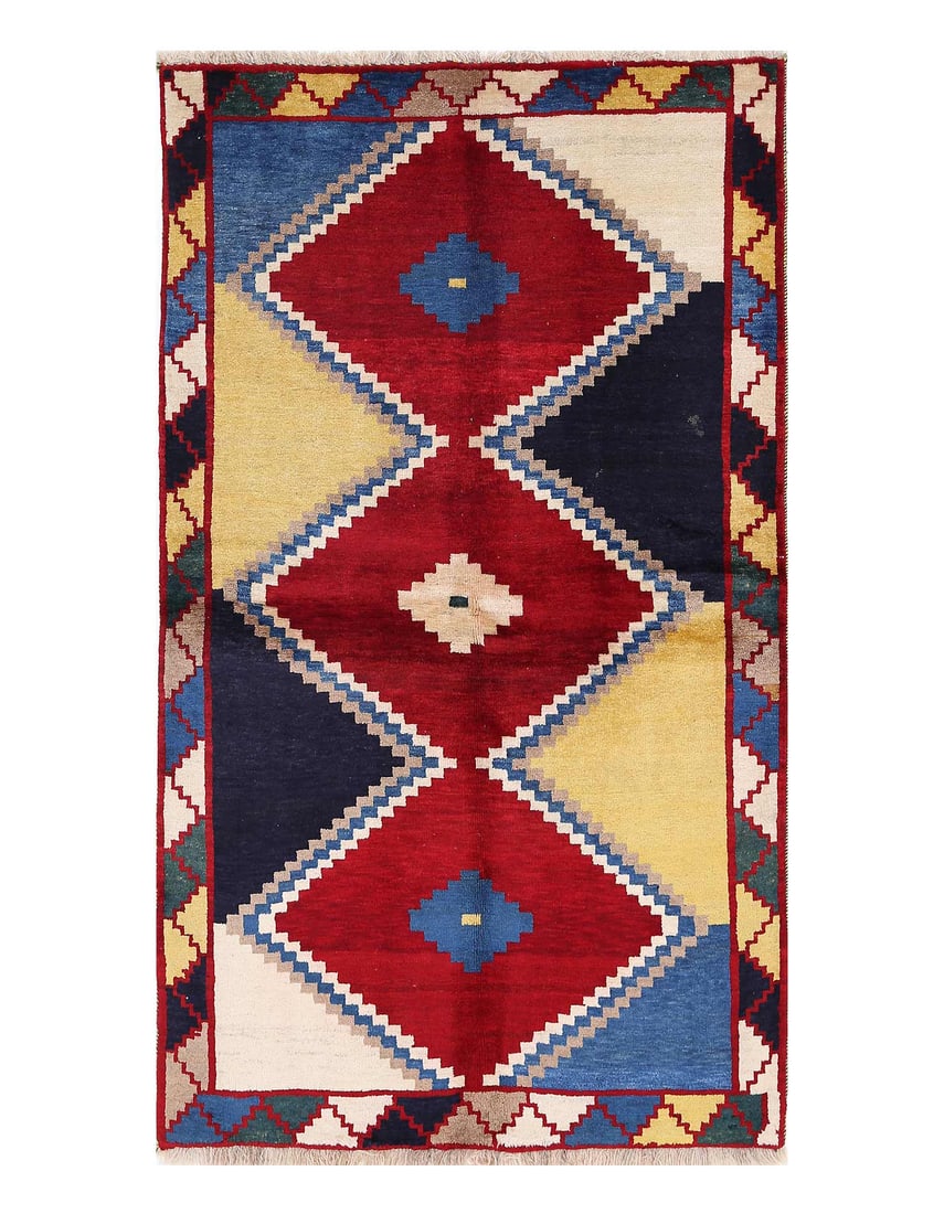 Fine Hand knotted Persian Gabbeh 3'6"X 6': Fine Hand knotted Persian Gabbeh 3'6"X 6' - NEW, Gabbeh, Hand-Knotted, Lamb's Wool, 300 -D13813- 862.This item is part of our fine auction collection which includes many fine home accessories includin