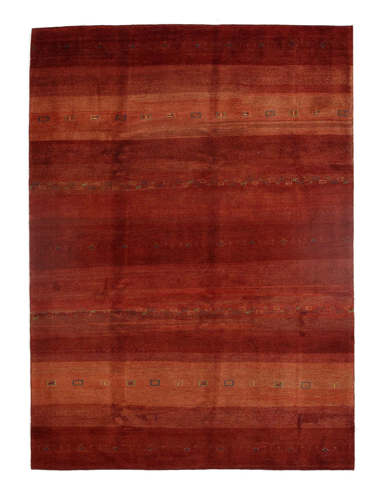 Red Persian Gabbeh 7' x 10': Red Persian Gabbeh 7' x 10' - New, Gabbeh, Hand-Knotted, Lamb's Wool, 300 -D09269- 862.This item is part of our fine auction collection which includes many fine home accessories including antique rugs