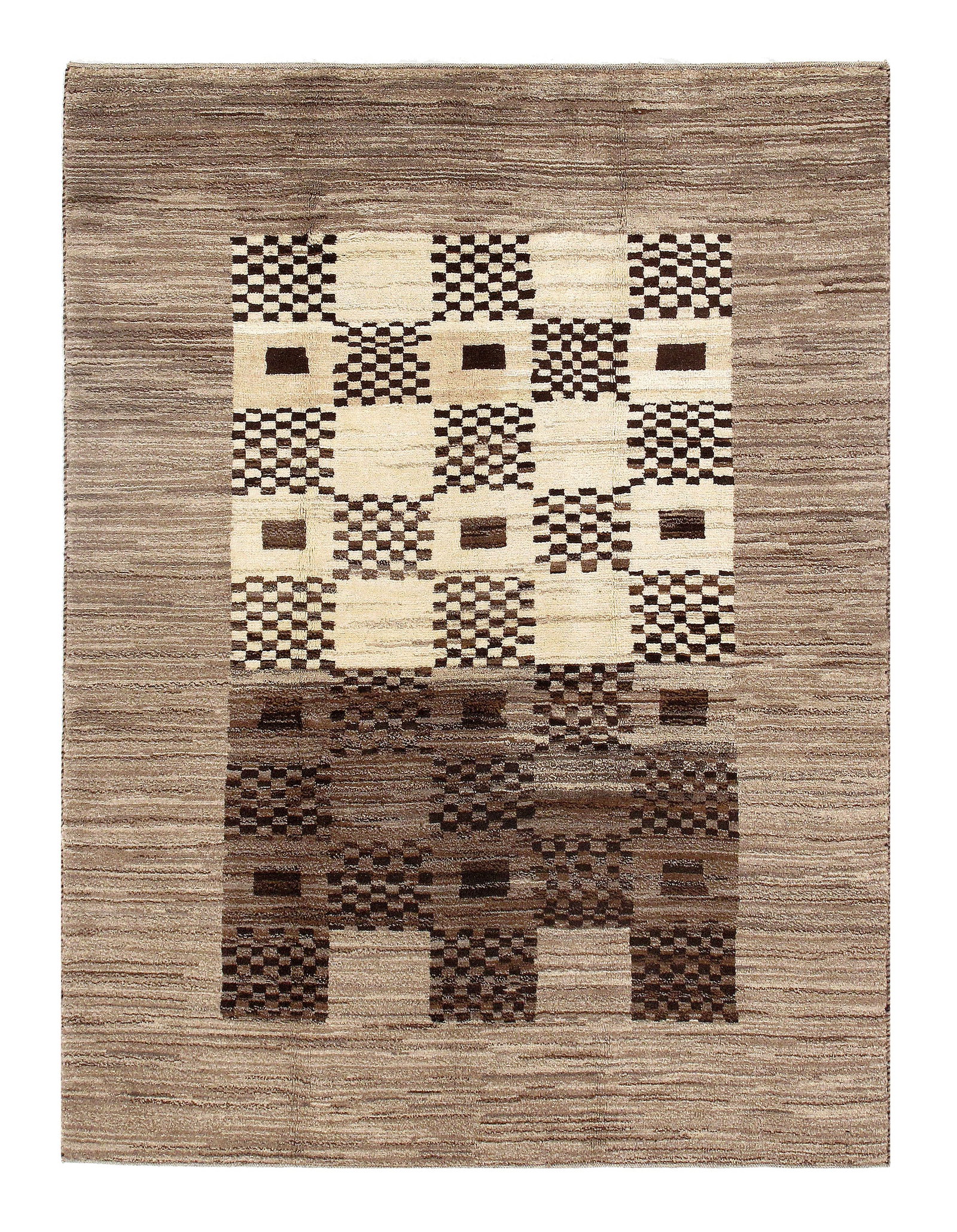 Brown Fine Hand Knotted Persian Gabbeh 5' X 6'6" (1 of 3)