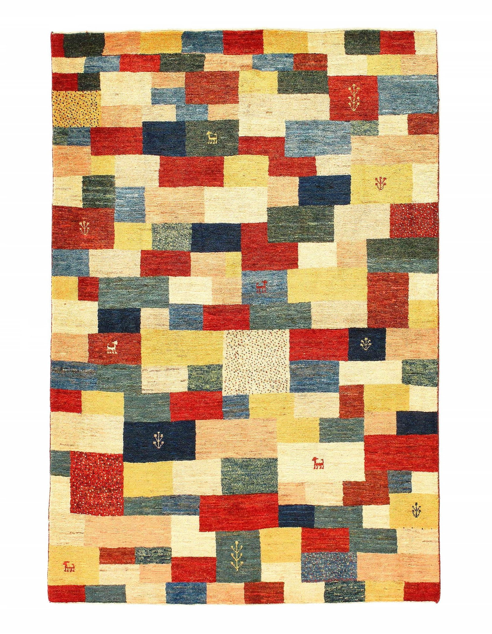 Multi color Persian Gabbeh 3' X 5': Multi color Persian Gabbeh 3' X 5' - New, Gabbeh, Hand-Knotted, Lamb's Wool, 300 -D05862- 862.This item is part of our fine auction collection which includes many fine home accessories including antiq
