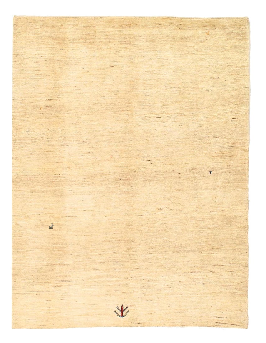 Ivory Persian Gabbeh 5' X 6': Ivory Persian Gabbeh 5' X 6' - New, Gabbeh, Hand-Knotted, Lamb's Wool, 300 -D05824- 862.This item is part of our fine auction collection which includes many fine home accessories including antique rug