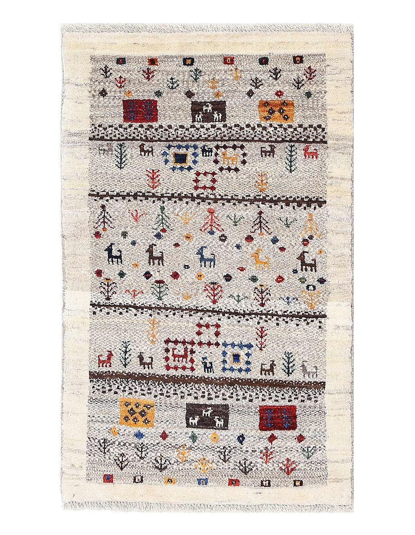 Persian hand knotted Gabbeh Loribaft 2'X 3'4": Persian hand knotted Gabbeh Loribaft 2'X 3'4" - NEW, Gabbeh, Hand-Knotted, Lamb's Wool, 300 -D13558- 862.This item is part of our fine auction collection which includes many fine home accessories incl