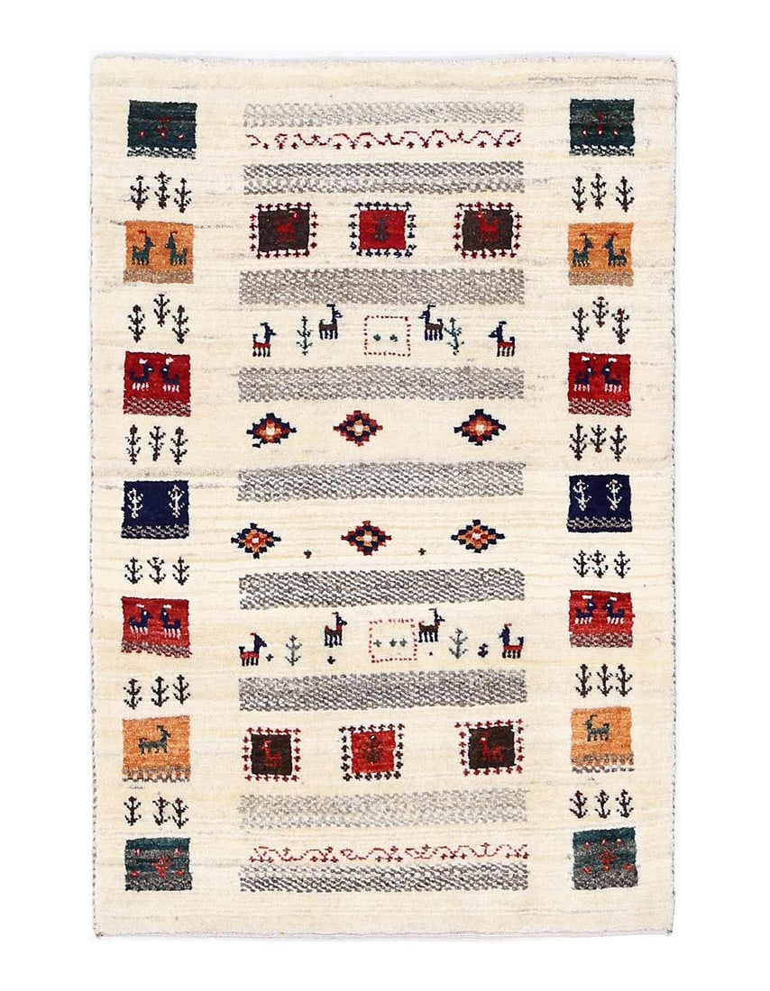 Fine Hand knotted Persian Gabbeh 2'1"X 3'2": Fine Hand knotted Persian Gabbeh 2'1"X 3'2" - NEW, Gabbeh, Hand-Knotted, Lamb's Wool, 300 -D13767- 862.This item is part of our fine auction collection which includes many fine home accessories includ