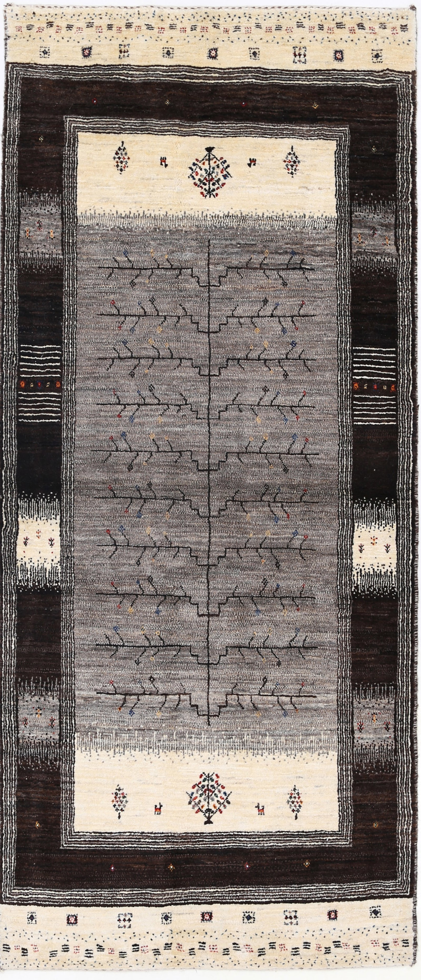 Fine Hand Knotted Persian Gabbeh Runner 3' X 7'2'': Fine Hand Knotted Persian Gabbeh Runner 3' X 7'2'' - New, Gabbeh, Hand-Knotted, Lamb's Wool, 300 -D13933- 862.This item is part of our fine auction collection which includes many fine home accessories