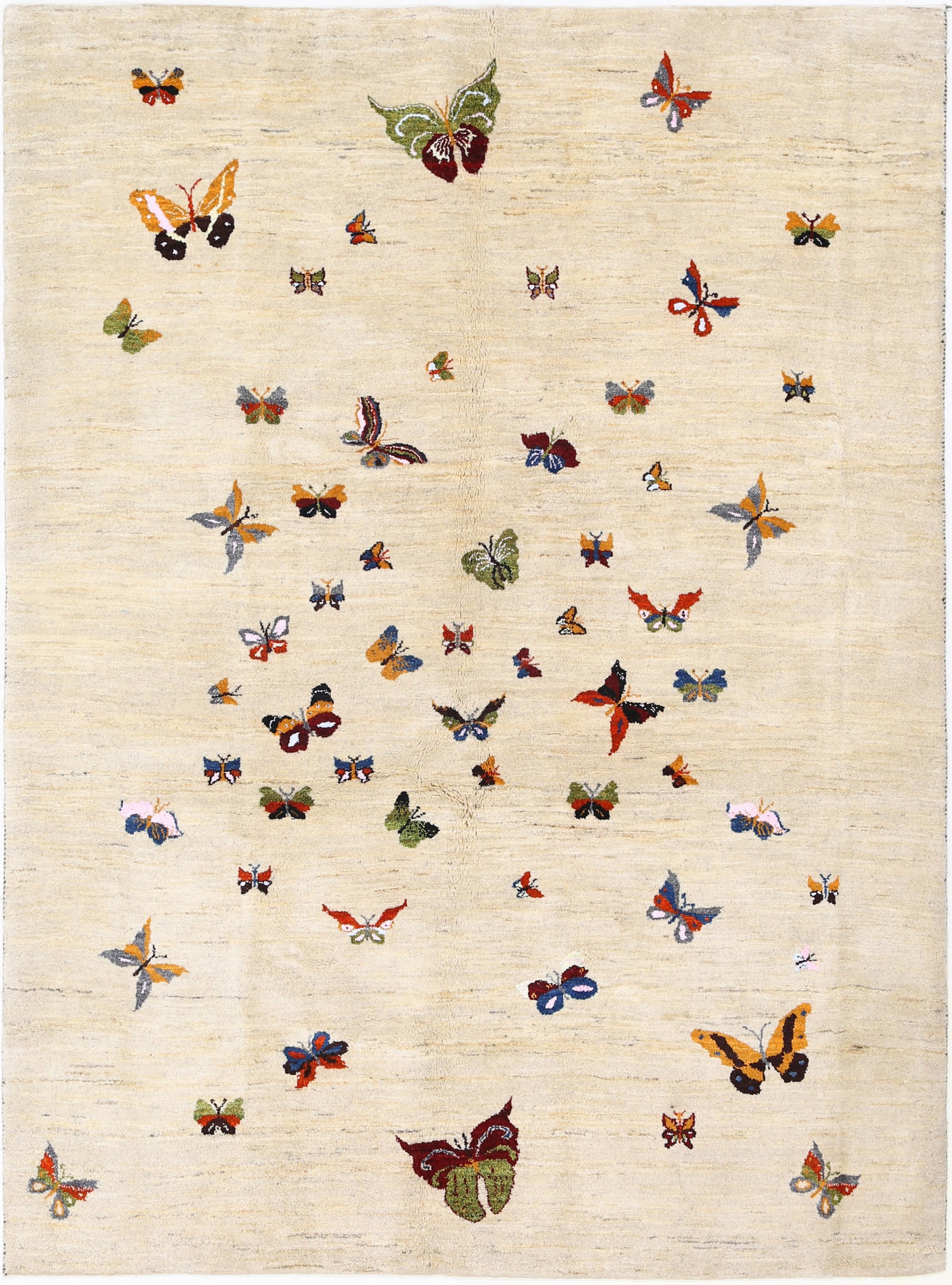 Fine Hand Knotted Persian silk & wool gabbeh 5'9'' X 8': Fine Hand Knotted Persian silk & wool gabbeh 5'9'' X 8' - New, Gabbeh, Hand-Knotted, Wool & Silk, 300 -D13952- 862.This item is part of our fine auction collection which includes many fine home access
