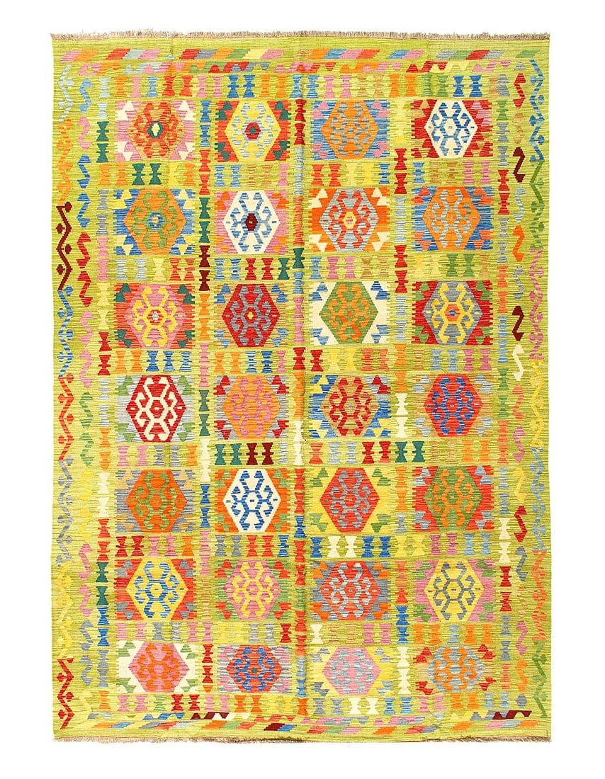 Pasargad Caucasian Tribal Style Flat Weave kilim 6'8'' X 9'8'': Pasargad Caucasian Tribal Style Flat Weave kilim 6'8'' X 9'8'' - New, Flat Weave, Hand-Knotted, Flat Weave, 300 -D14238- 862.This item is part of our fine auction collection which includes many fine h