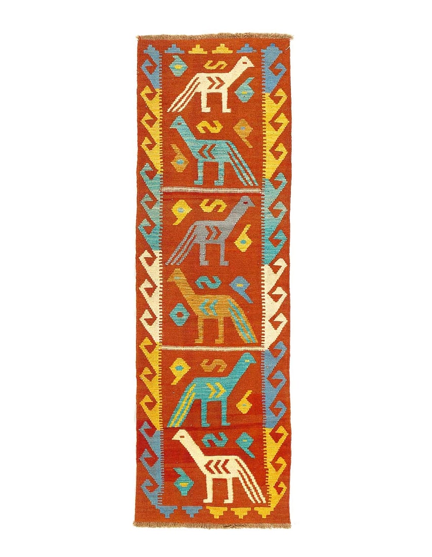 Pasargad Caucasian Tribal Style Flat Weave kilim runner 2'1'' X6'6'' (1 of 3)