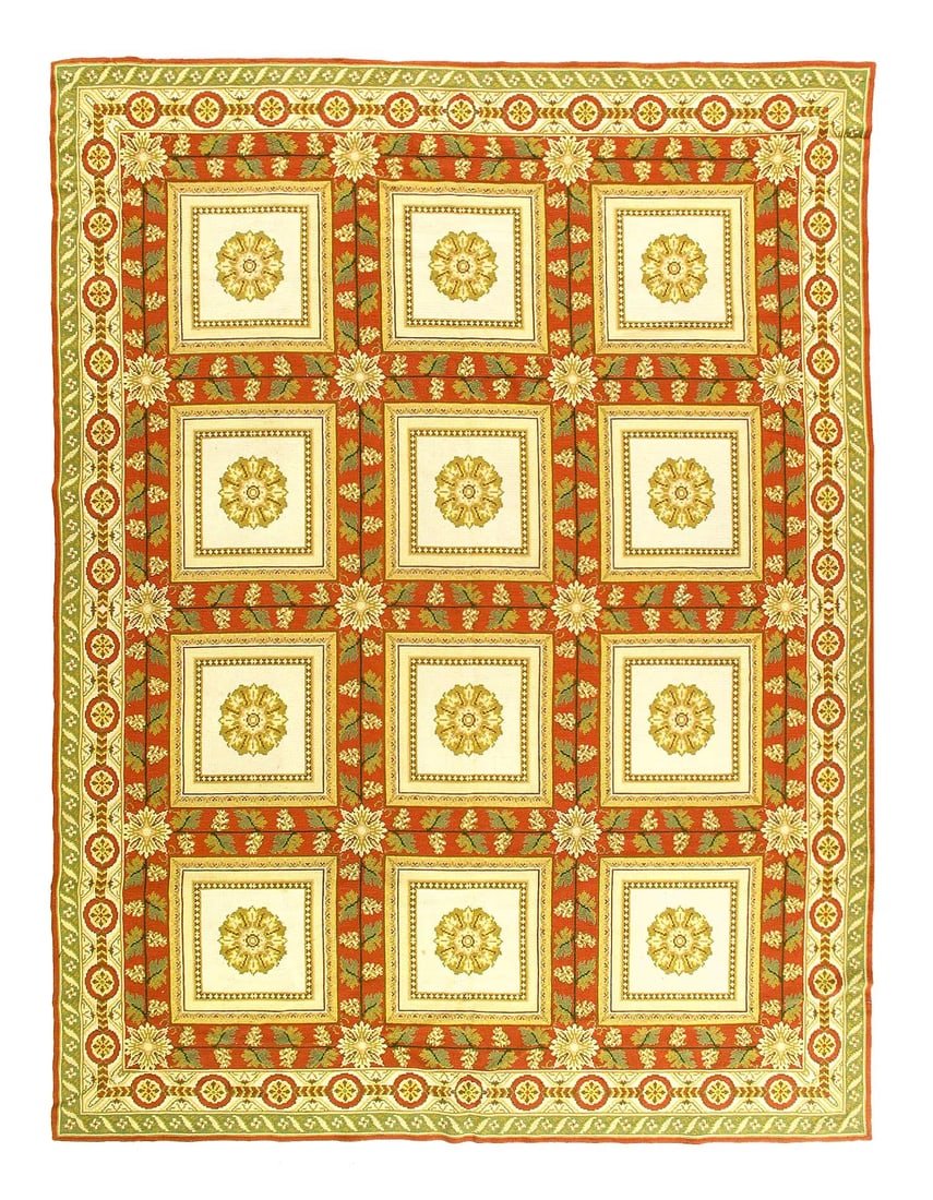 Handwoven Vintage Needlepoint Flat Weave Rug 8'8'' X 11'7'' (1 of 4)