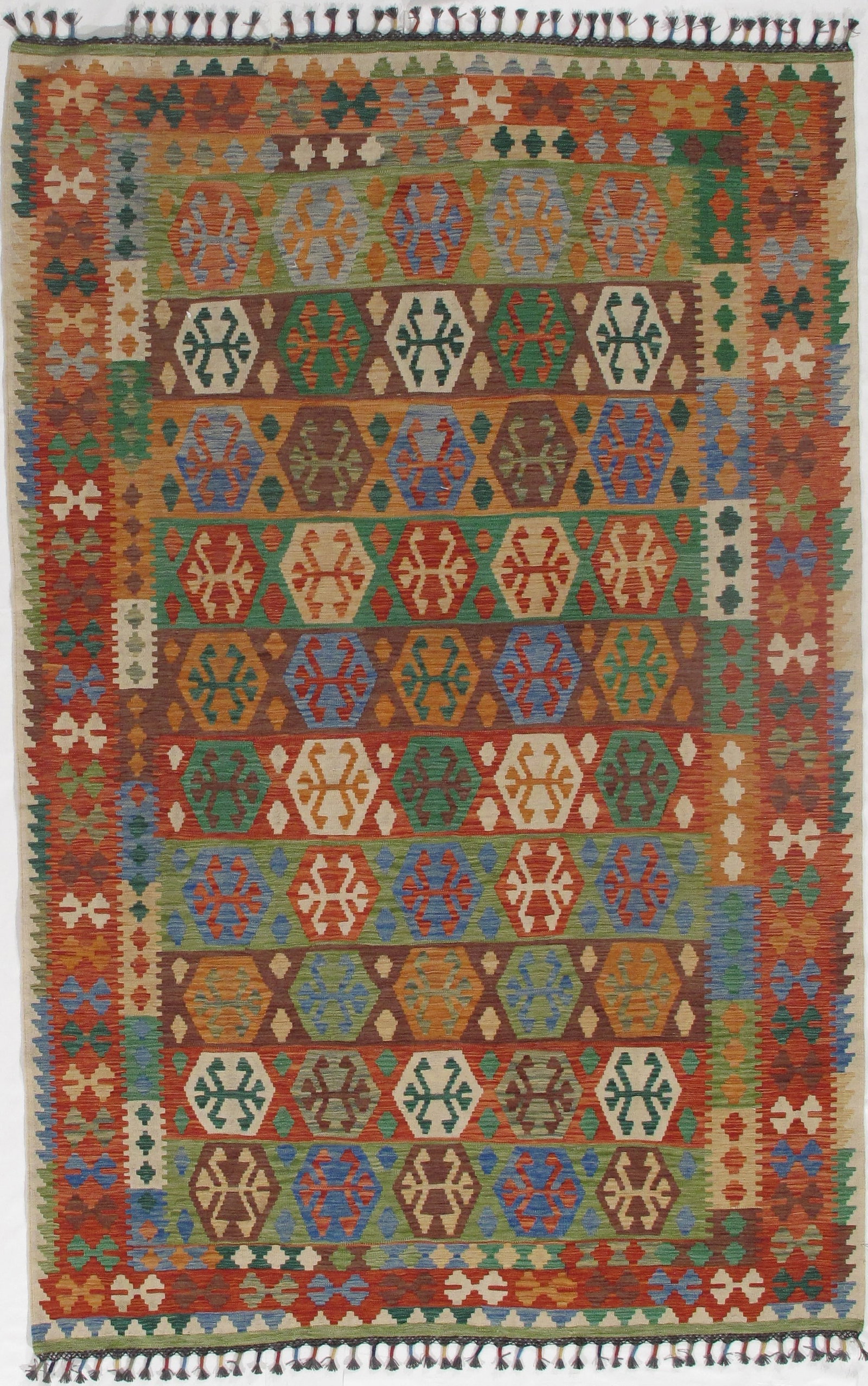 Multi color Flat weave kilim 6' 6'' X 9' 11'' (1 of 4)