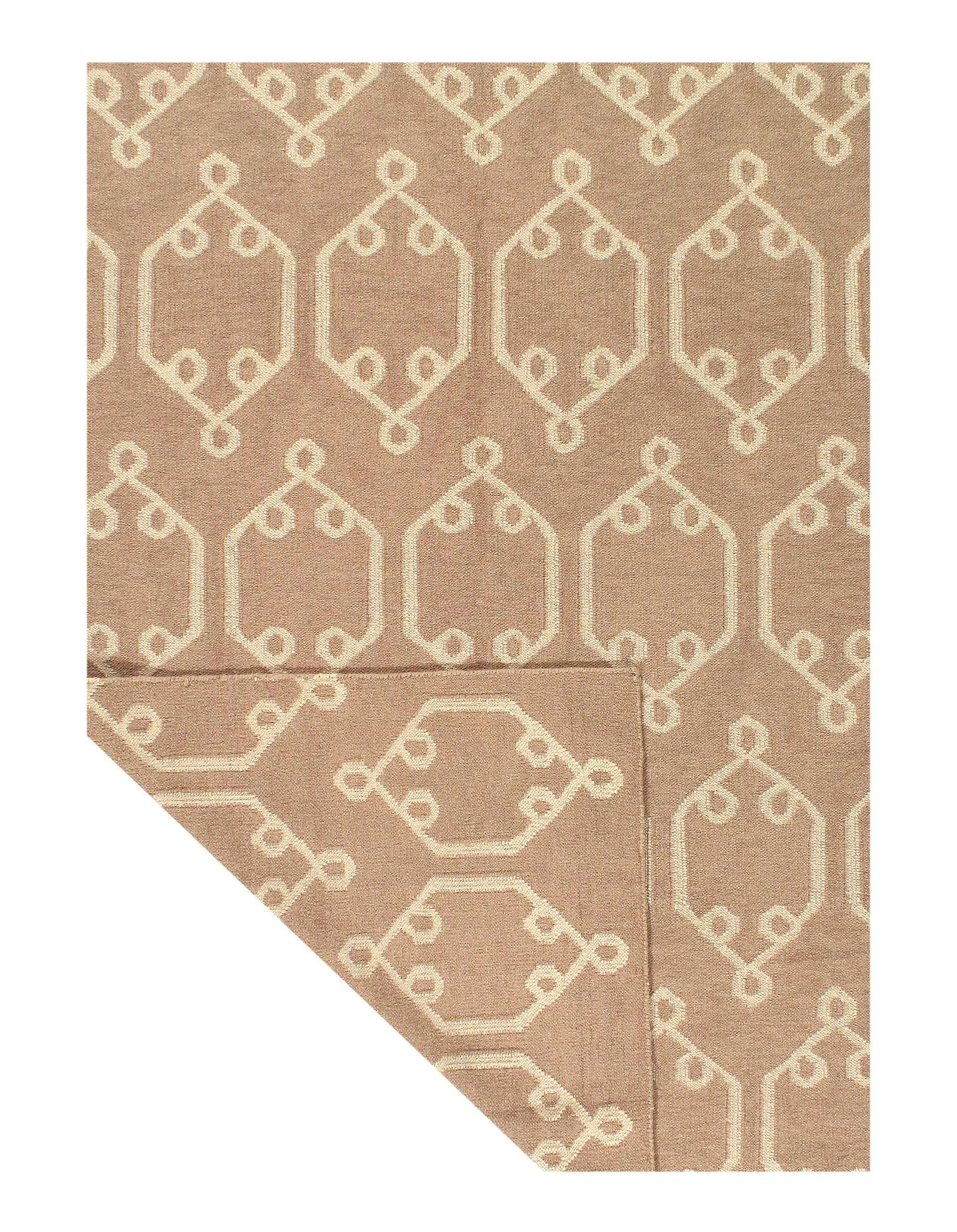 Light Brown Modern Flat Weave 5' X 8' - 3