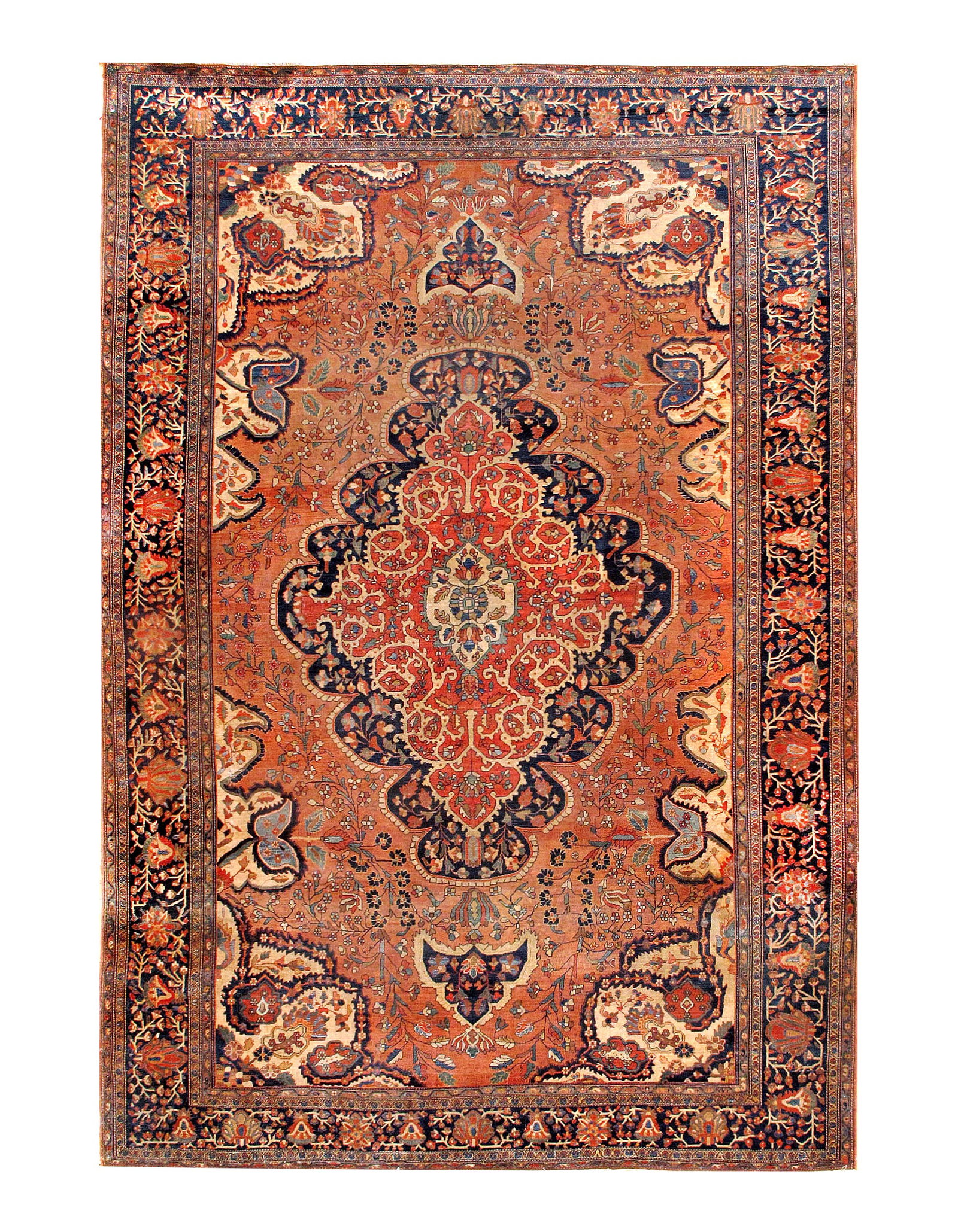 Rust Persian Antique Farahan 8'9" X 13'3" (1 of 5)