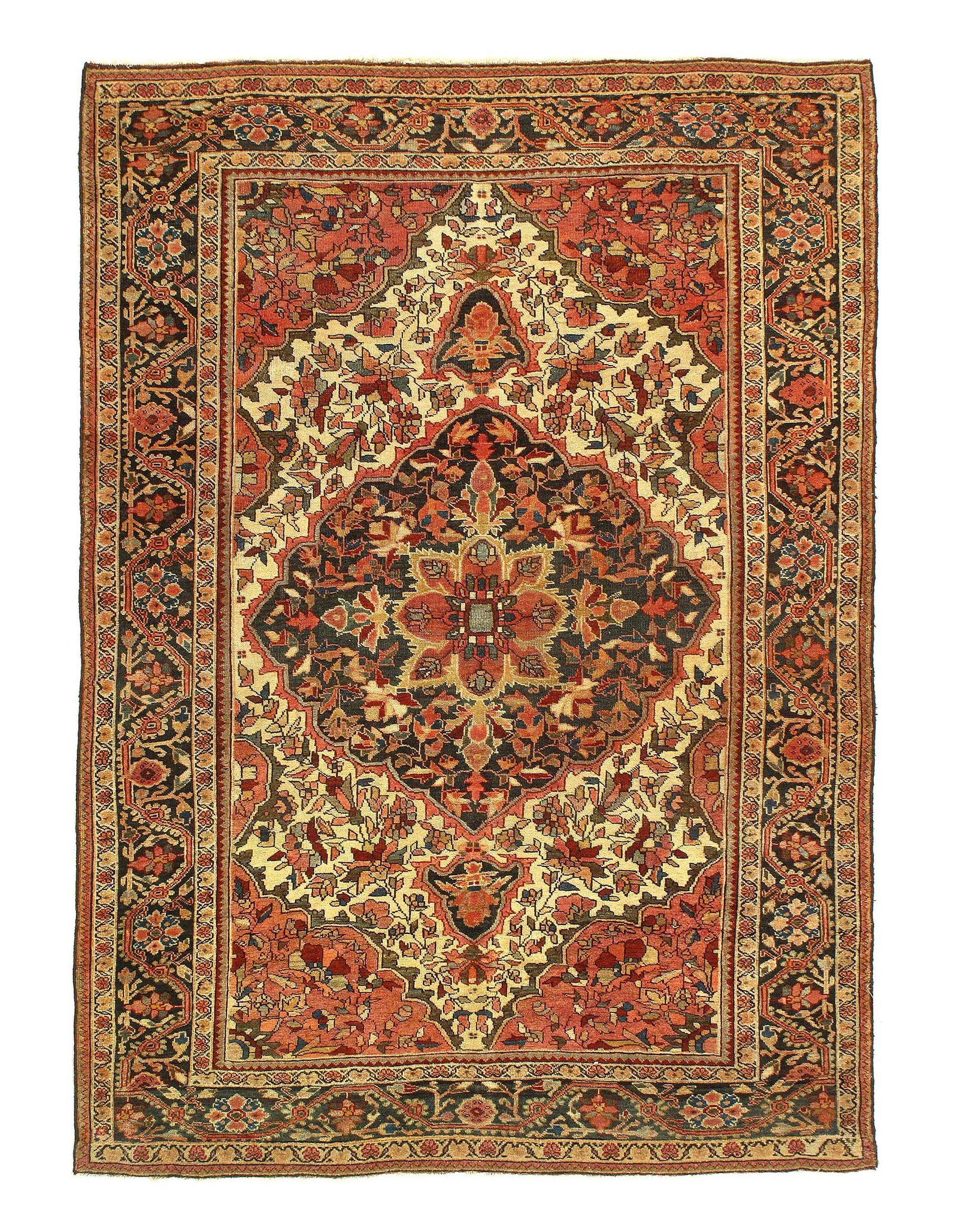 Fine Hand Knotted Persain Antique Farahan 3'5'' X 4'11'' (1 of 3)