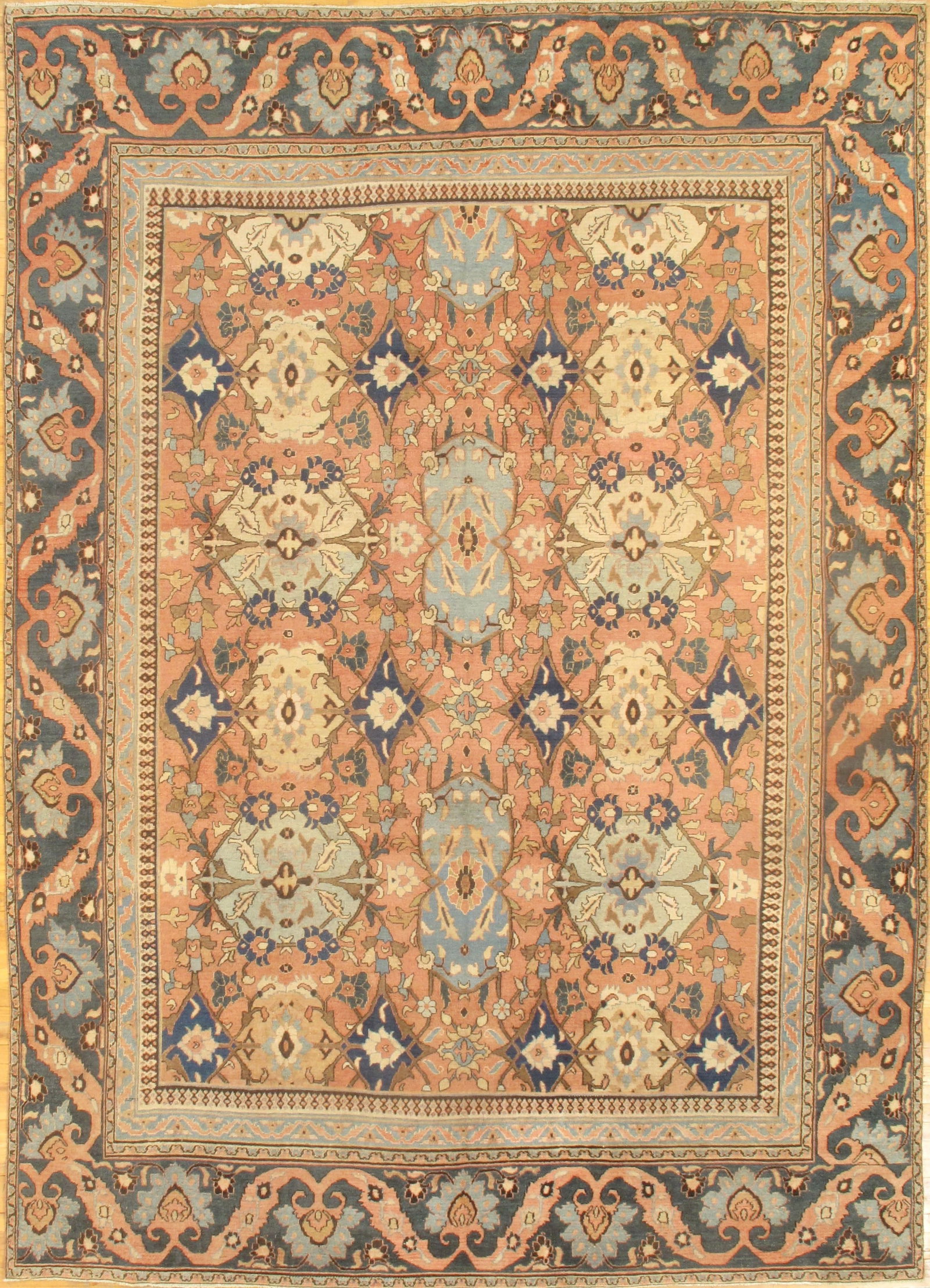Rust Persian Antique Dorokhsh 9' x 12'.9'': Rust Persian Antique Dorokhsh 9' x 12'.9'' - circa 1880, Dorokhsh, Hand-Knotted, Lamb's Wool, 300 -D08046- 862.This item is part of our fine auction collection which includes many fine home accessorie