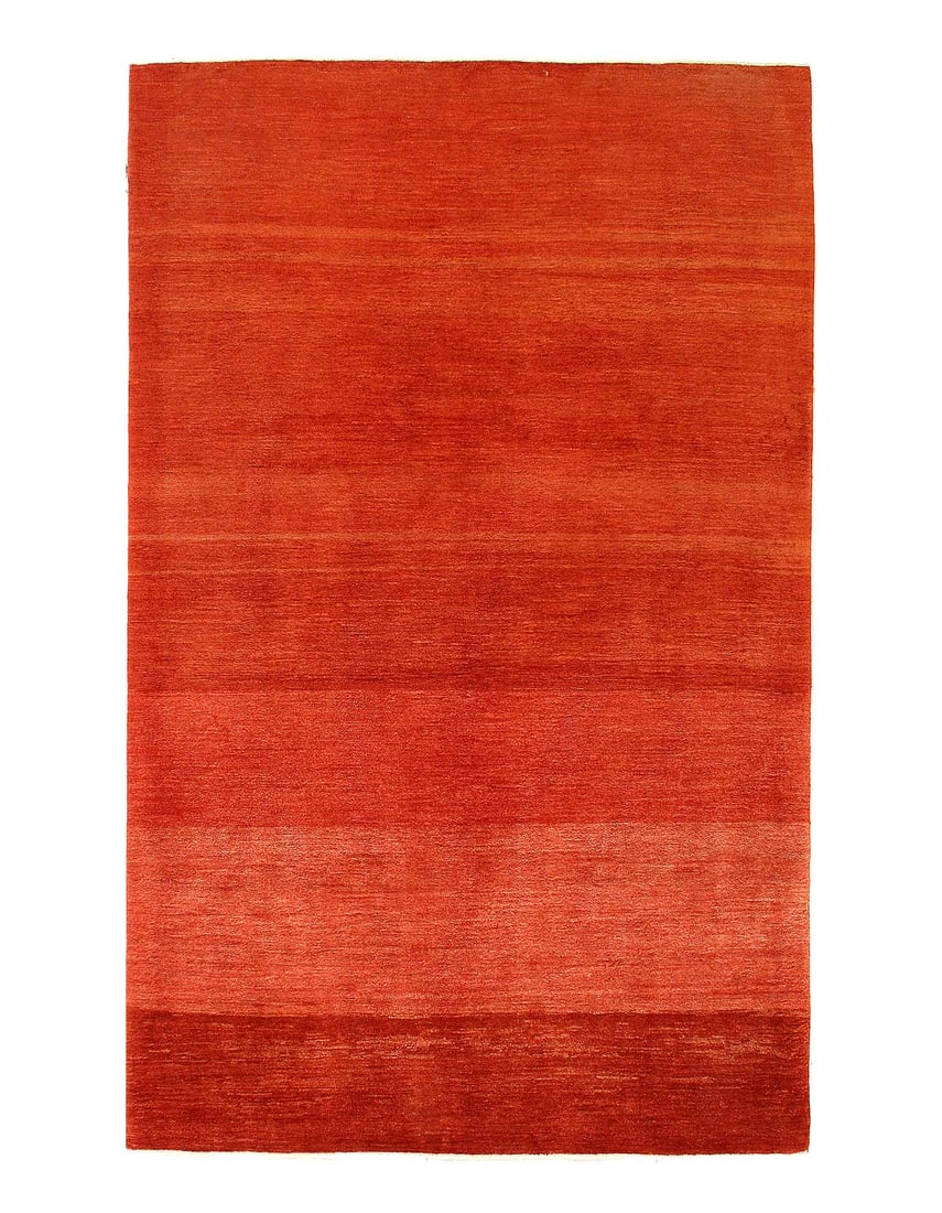 Red Fine Persian Gabbeh 4'7" X 7'5": Red Fine Persian Gabbeh 4'7" X 7'5" - New, Contemporary, Hand-Knotted, Wool, 300 -D05818- 862.This item is part of our fine auction collection which includes many fine home accessories including antiq