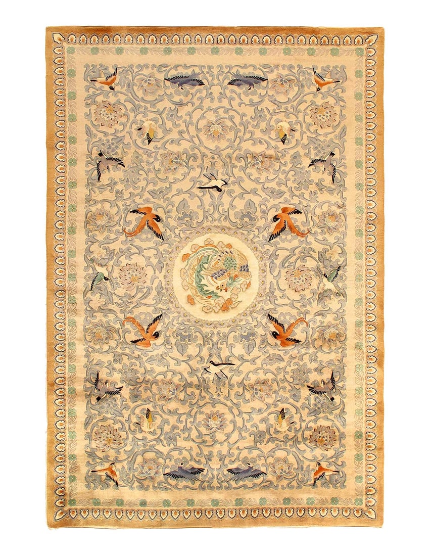 Fine Hand knotted Chinese Peking rug 5'11'' X 9': Fine Hand knotted Chinese Peking rug 5'11'' X 9' - circa 1960, Chinese Peking, Hand-Knotted, Lamb's Wool, 300 -D14182- 862.This item is part of our fine auction collection which includes many fine hom