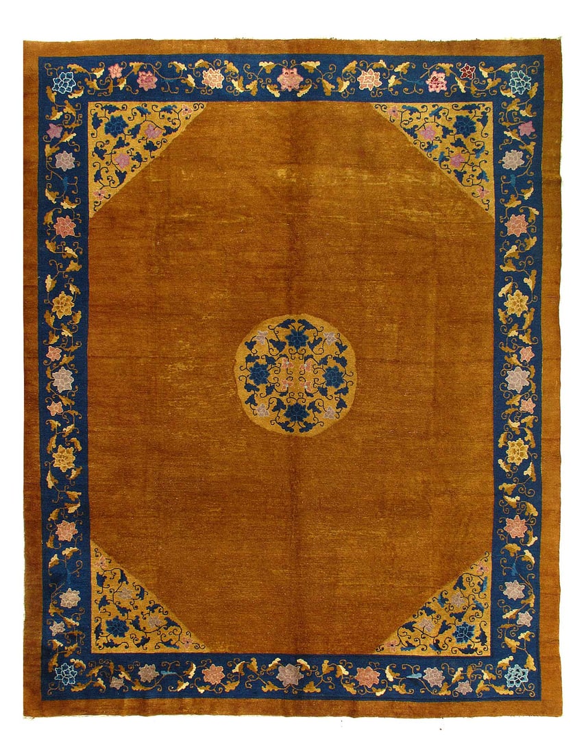 Brown Antique Chinese 9' X 12': Brown Antique Chinese 9' X 12' - Circa 1920, Chinese Peking, Hand-Knotted, Lamb's Wool, 300 -D03510- 862.This item is part of our fine auction collection which includes many fine home accessories incl