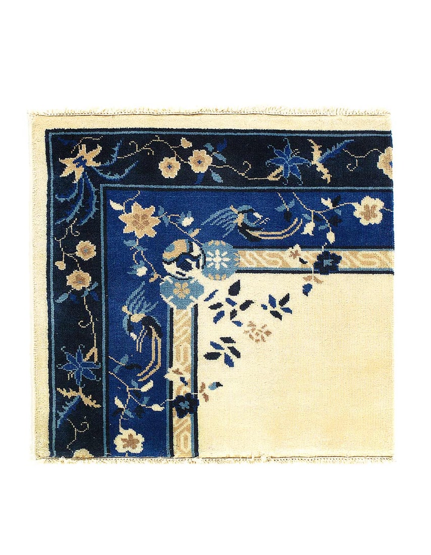 Fine Hand Knotted antique Chinese Peking Design Sample 2'1"X 3'1" (1 of 3)