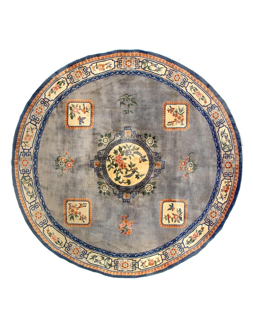 Antique Chinese Round Rug 12'x 12' (1 of 6)