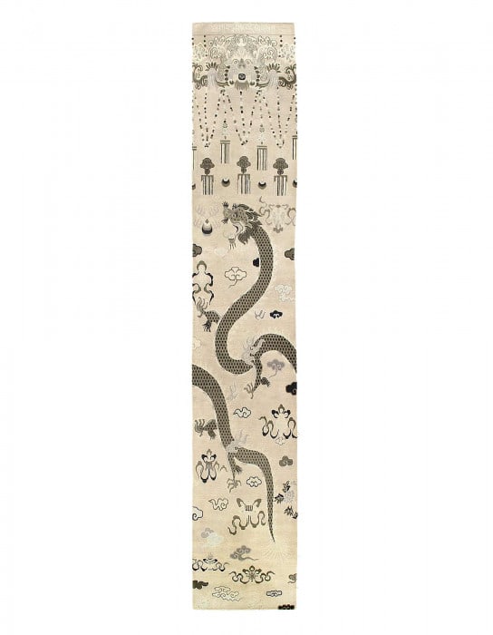 Fine Hand knotted Tibetan Dragon design runner 3'x 18' (1 of 5)